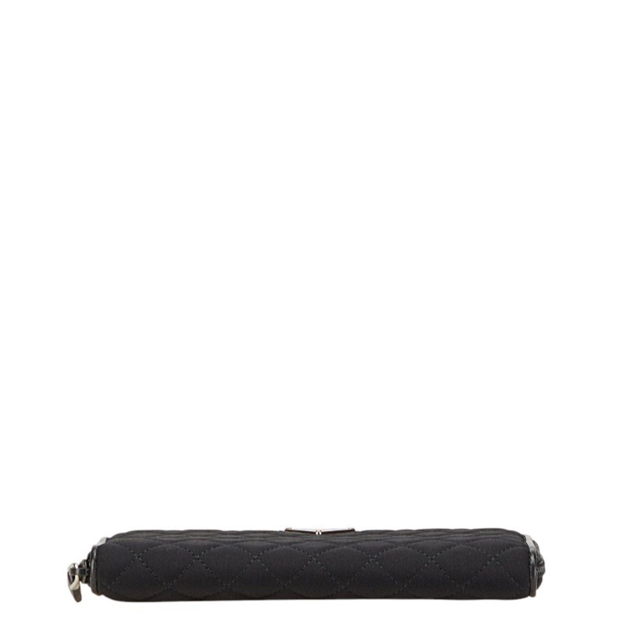 Prada Prada Triangle Logo Plate Long Wallet Black Nylon Leather Women's PRADA Size ONE SIZE - 3 Thumbnail