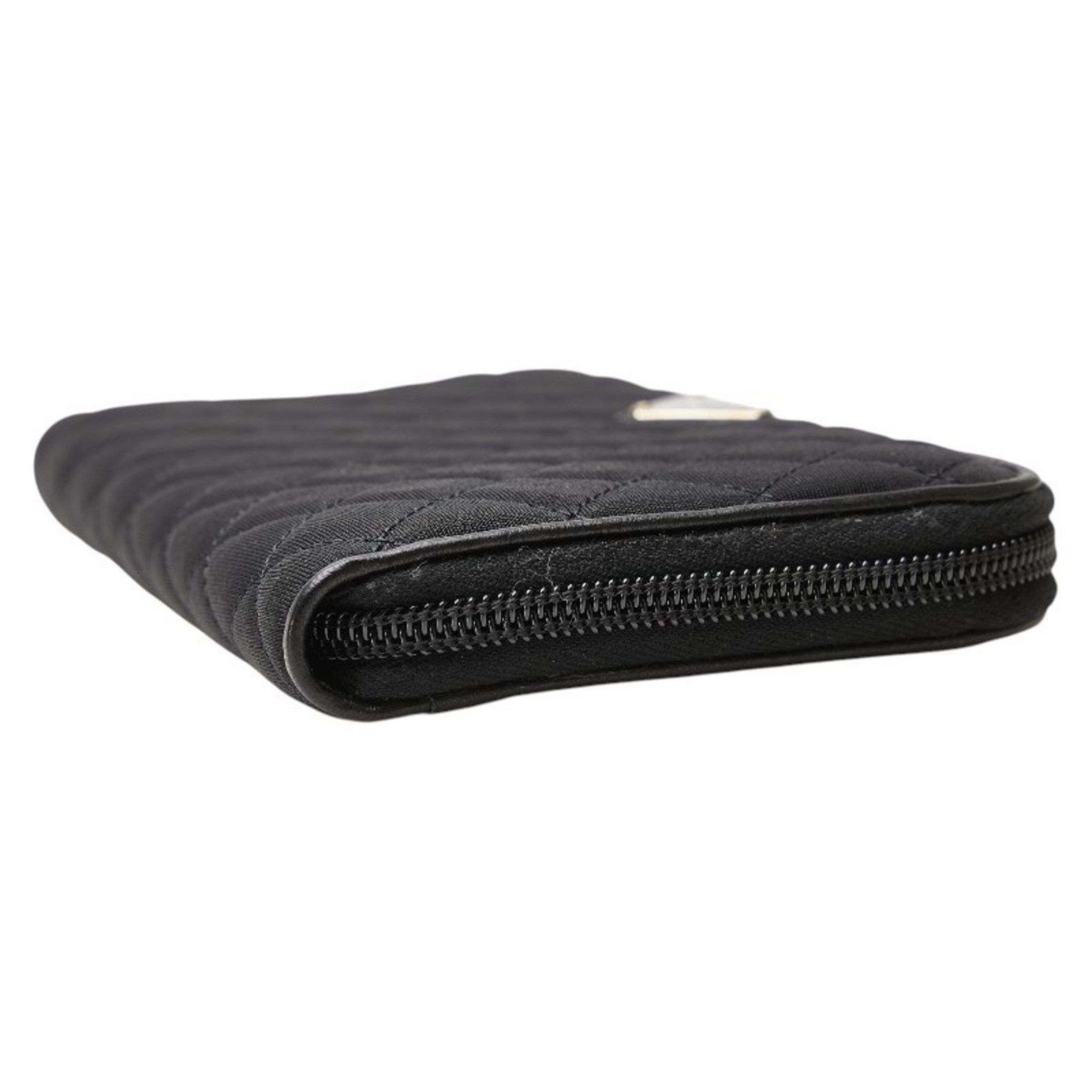Prada Prada Triangle Logo Plate Long Wallet Black Nylon Leather Women's PRADA Size ONE SIZE - 5 Thumbnail