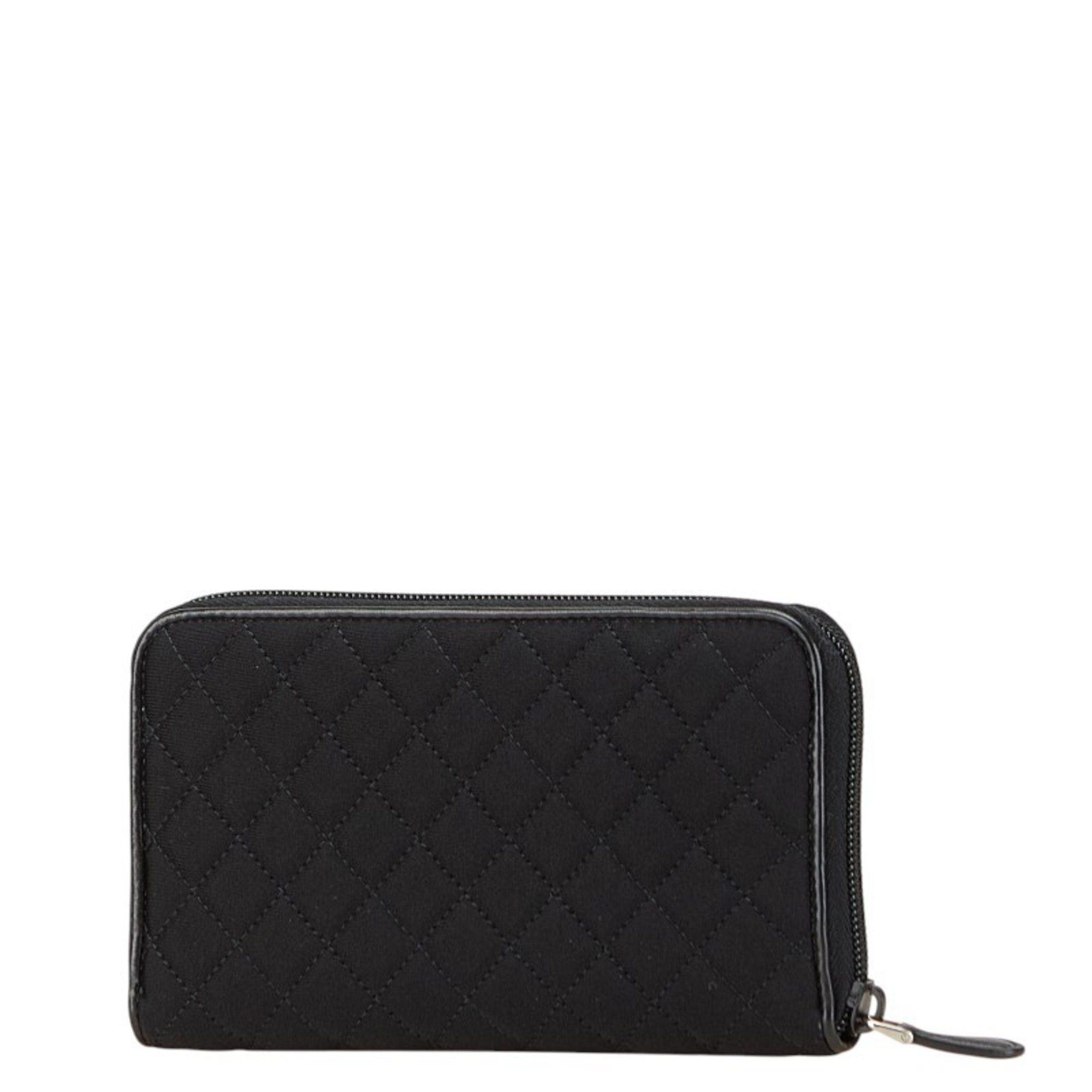 Prada Prada Triangle Logo Plate Long Wallet Black Nylon Leather Women's PRADA Size ONE SIZE - 2 Thumbnail