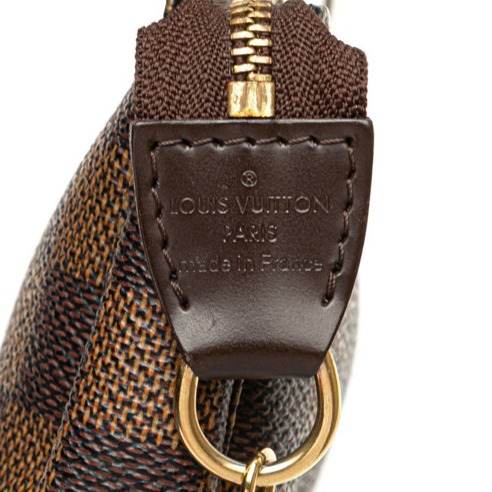 Louis Vuitton Louis Vuitton Damier Mini Pochette Accessory Pouch Handbag N58009 Brown Leather Women's LOUIS VUITTON Size ONE SIZE - 7 Thumbnail