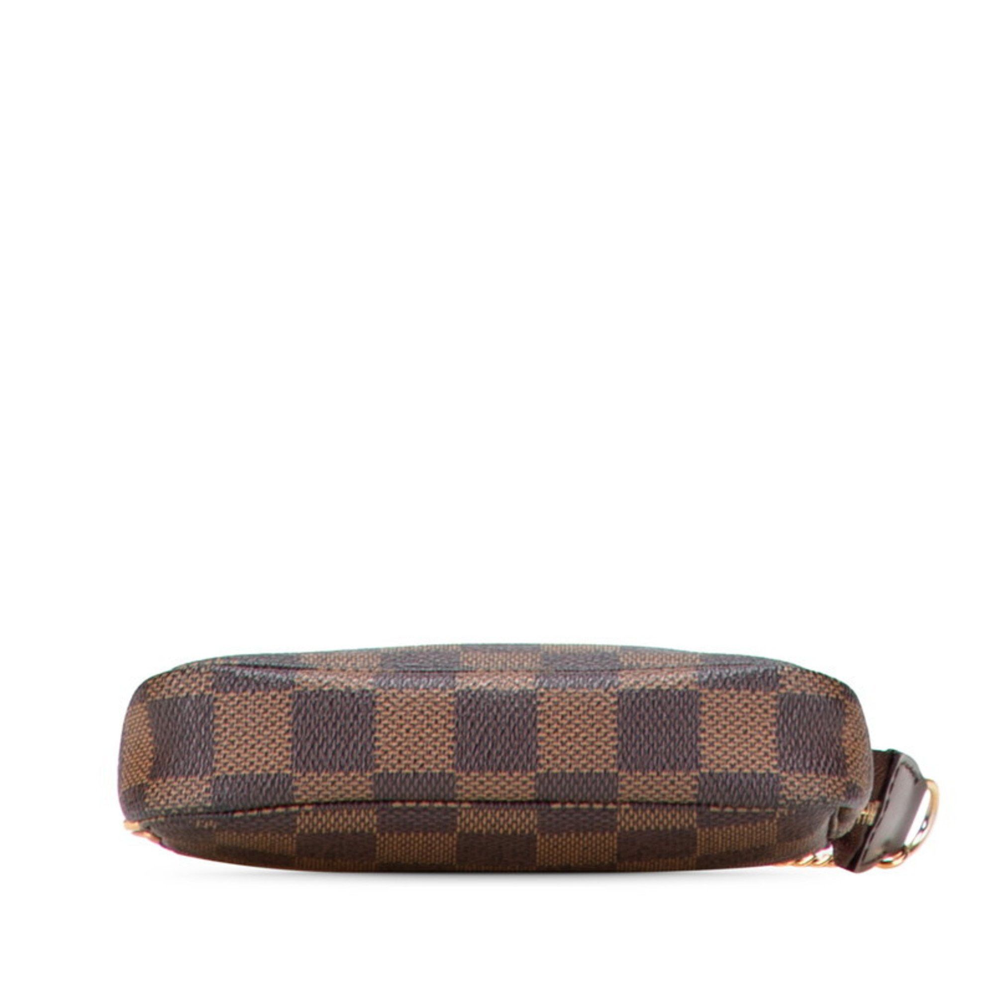 Louis Vuitton Louis Vuitton Damier Mini Pochette Accessory Pouch Handbag N58009 Brown Leather Women's LOUIS VUITTON Size ONE SIZE - 3 Thumbnail