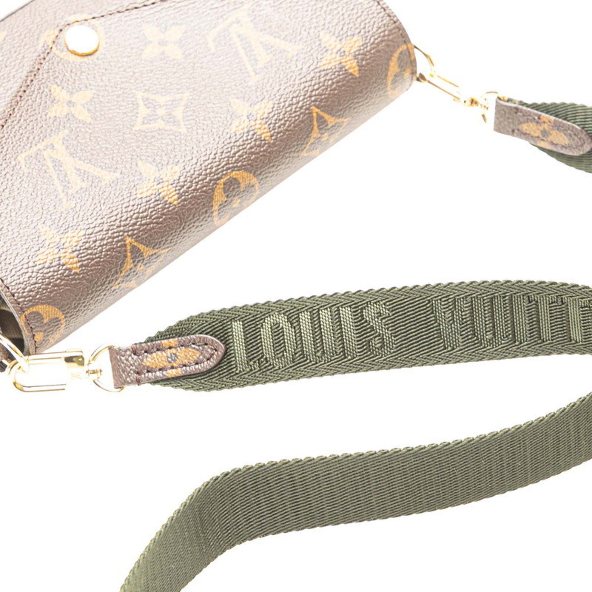 Louis Vuitton Louis Vuitton Monogram Multi Pochette Felicie Crossbody Shoulder Bag M80091 Brown Khaki Leather Women's LOUIS VUITTON Size ONE SIZE - 4 Thumbnail