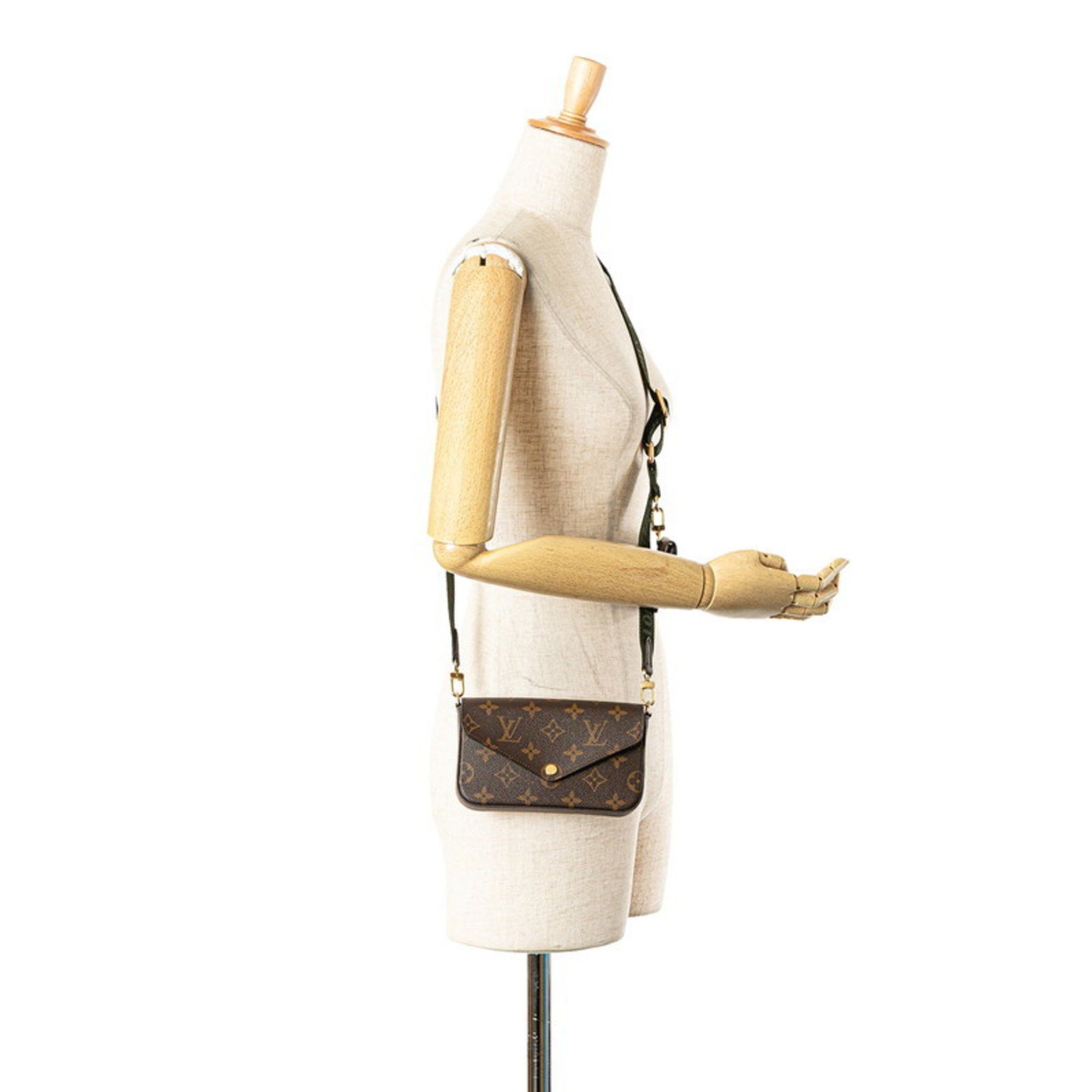 Louis Vuitton Louis Vuitton Monogram Multi Pochette Felicie Crossbody Shoulder Bag M80091 Brown Khaki Leather Women's LOUIS VUITTON Size ONE SIZE - 10 Thumbnail