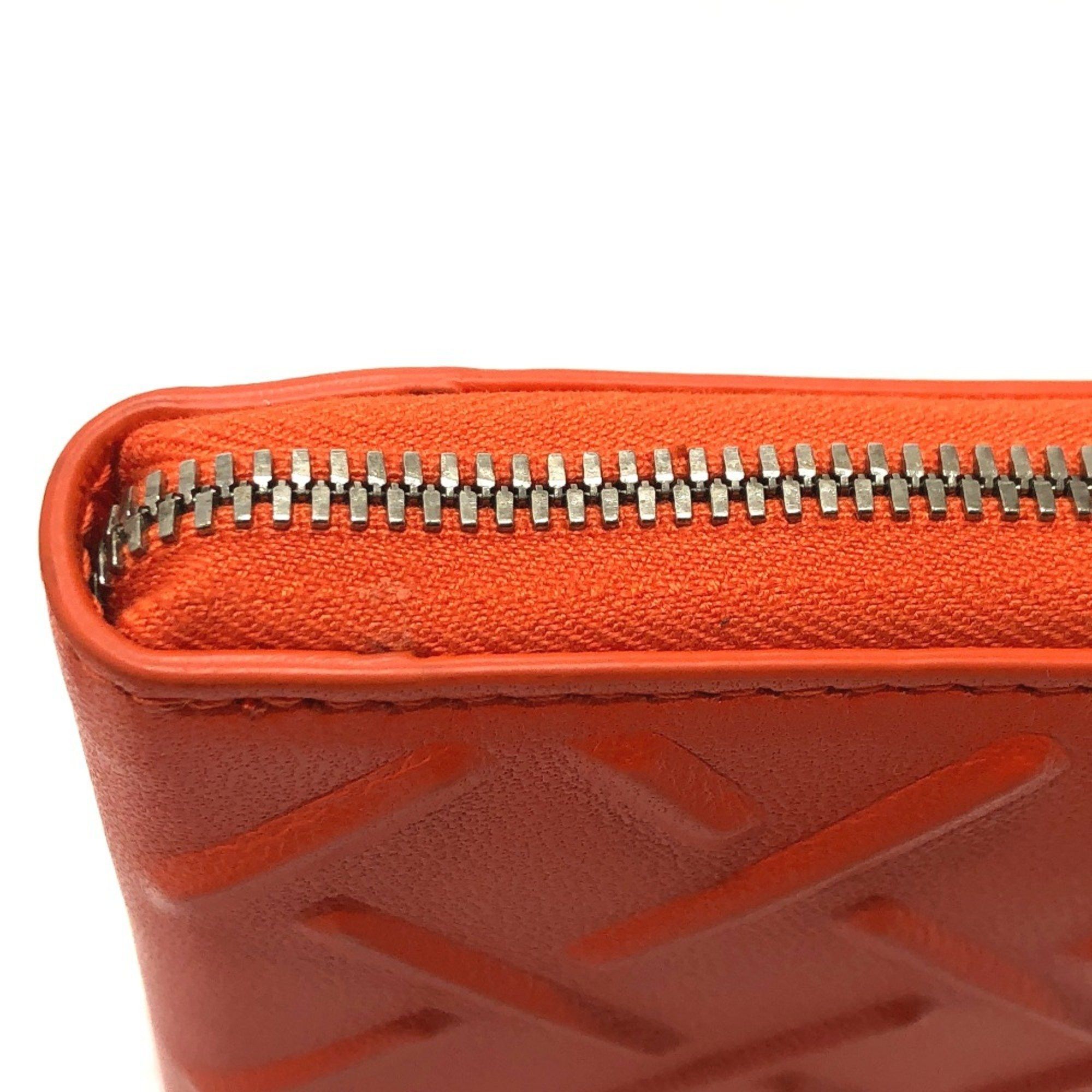 Bottega Veneta BOTTEGA VENETA 593217 Men's Leather Zip-Around Long Wallet in Orange Size ONE SIZE - 8 Thumbnail
