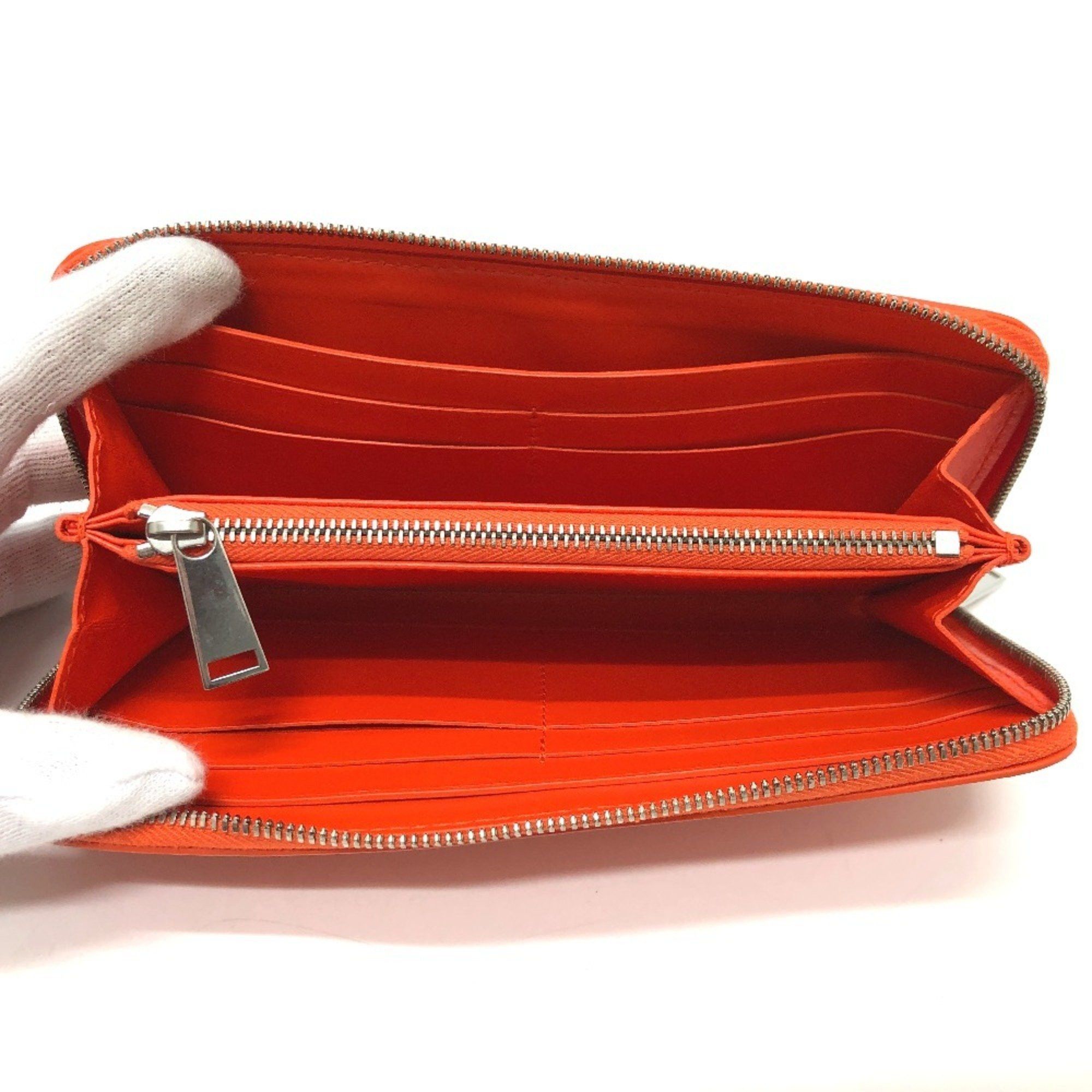 Bottega Veneta BOTTEGA VENETA 593217 Men's Leather Zip-Around Long Wallet in Orange Size ONE SIZE - 9 Thumbnail