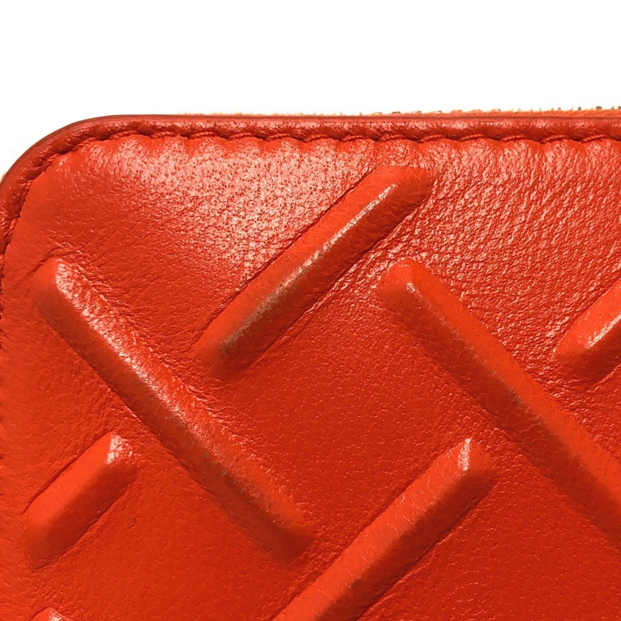 Bottega Veneta BOTTEGA VENETA 593217 Men's Leather Zip-Around Long Wallet in Orange Size ONE SIZE - 7 Thumbnail