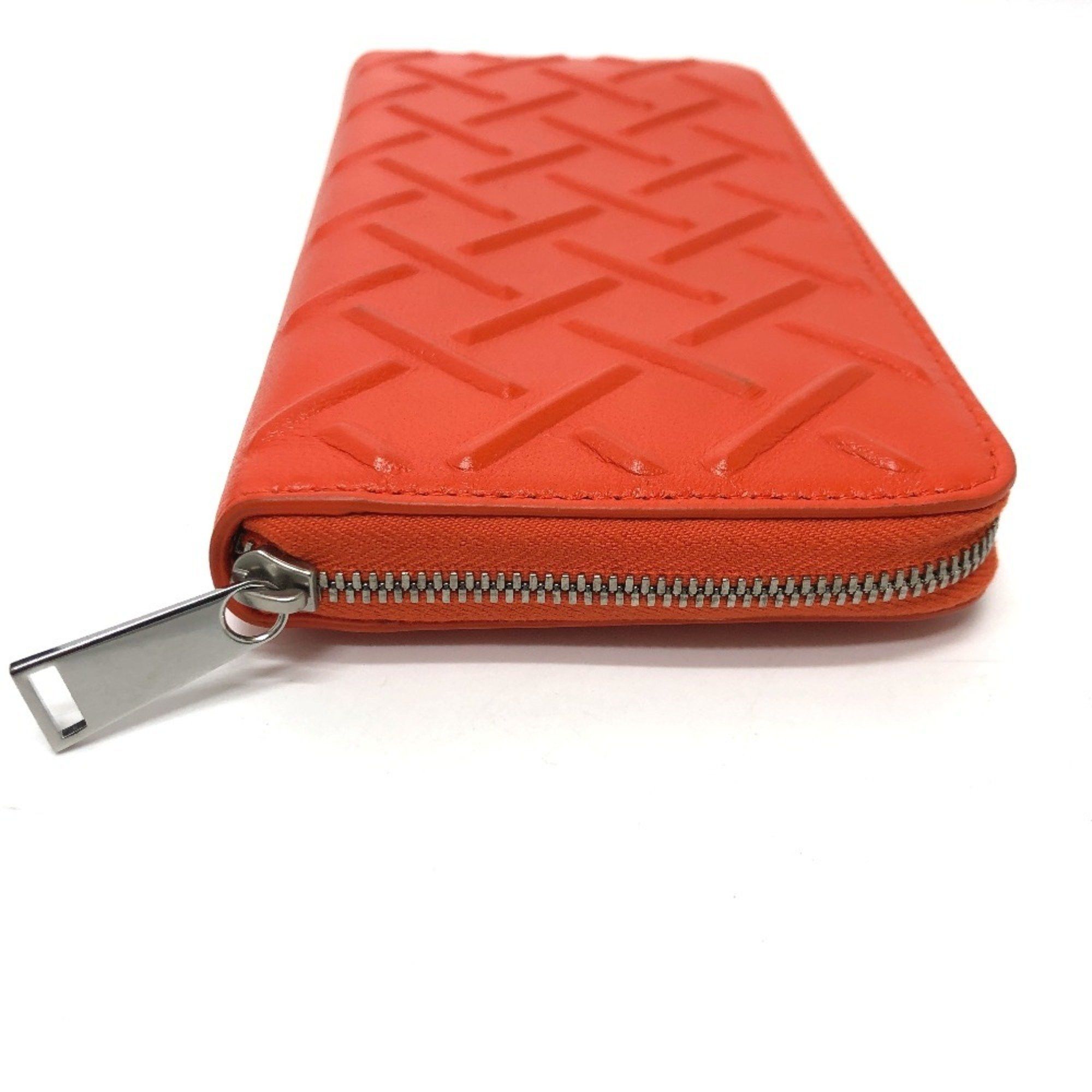 Bottega Veneta BOTTEGA VENETA 593217 Men's Leather Zip-Around Long Wallet in Orange Size ONE SIZE - 3 Thumbnail