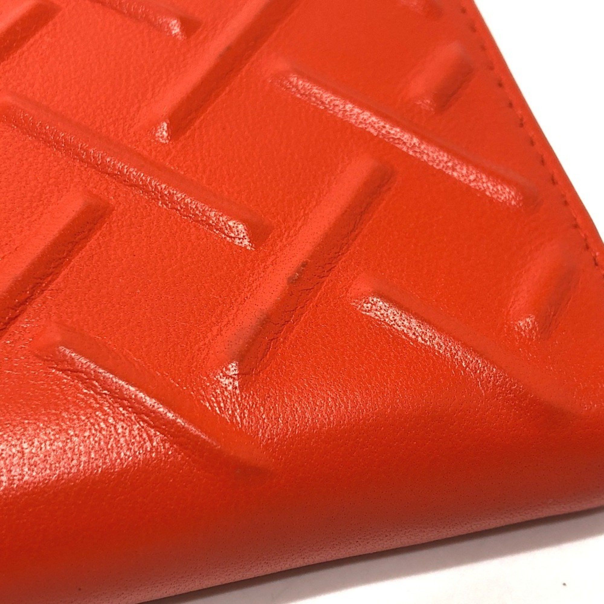 Bottega Veneta BOTTEGA VENETA 593217 Men's Leather Zip-Around Long Wallet in Orange Size ONE SIZE - 6 Thumbnail
