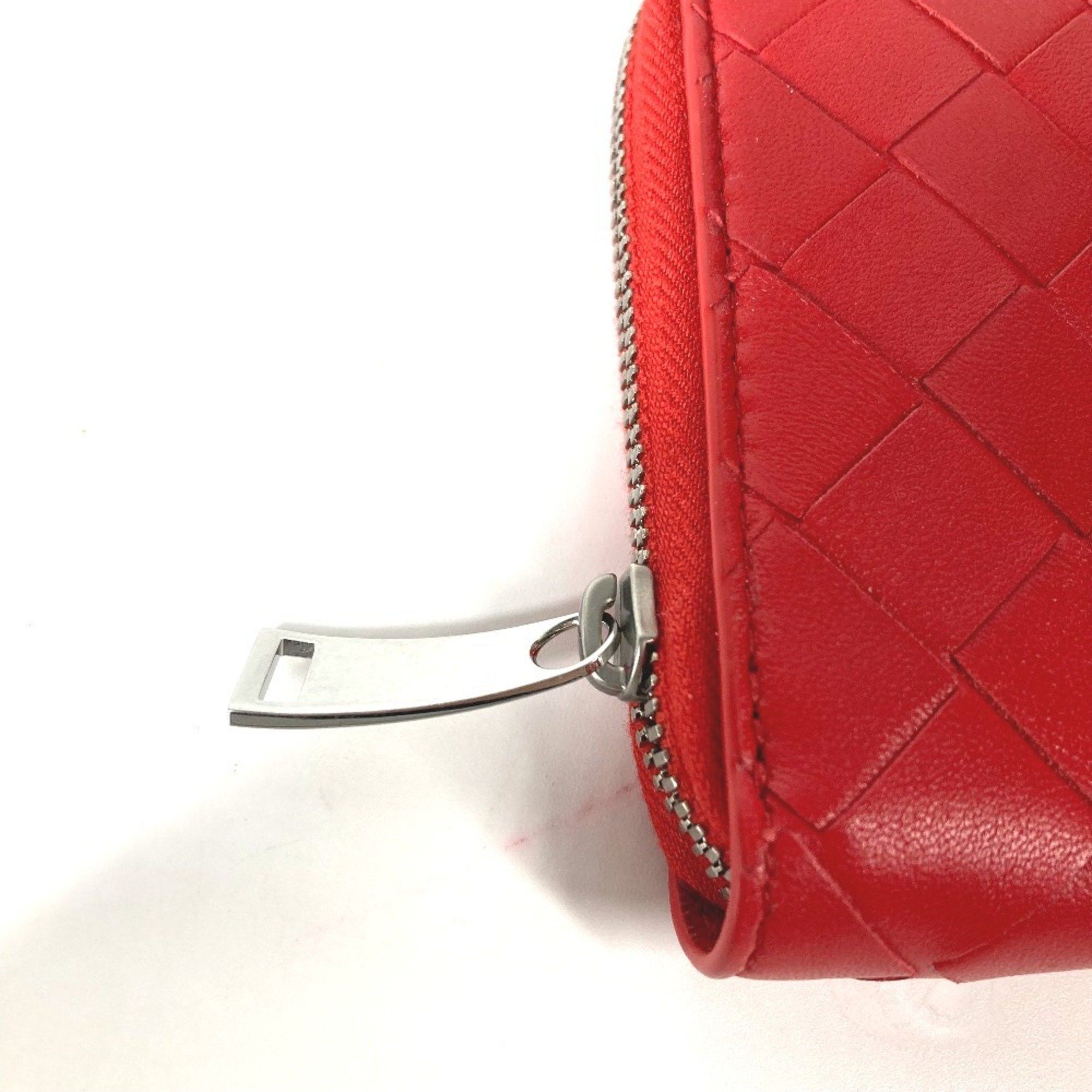 Bottega Veneta BOTTEGA VENETA 593217 Intrecciato Leather Round Zip Long Wallet for Women, Red Size ONE SIZE - 4 Thumbnail