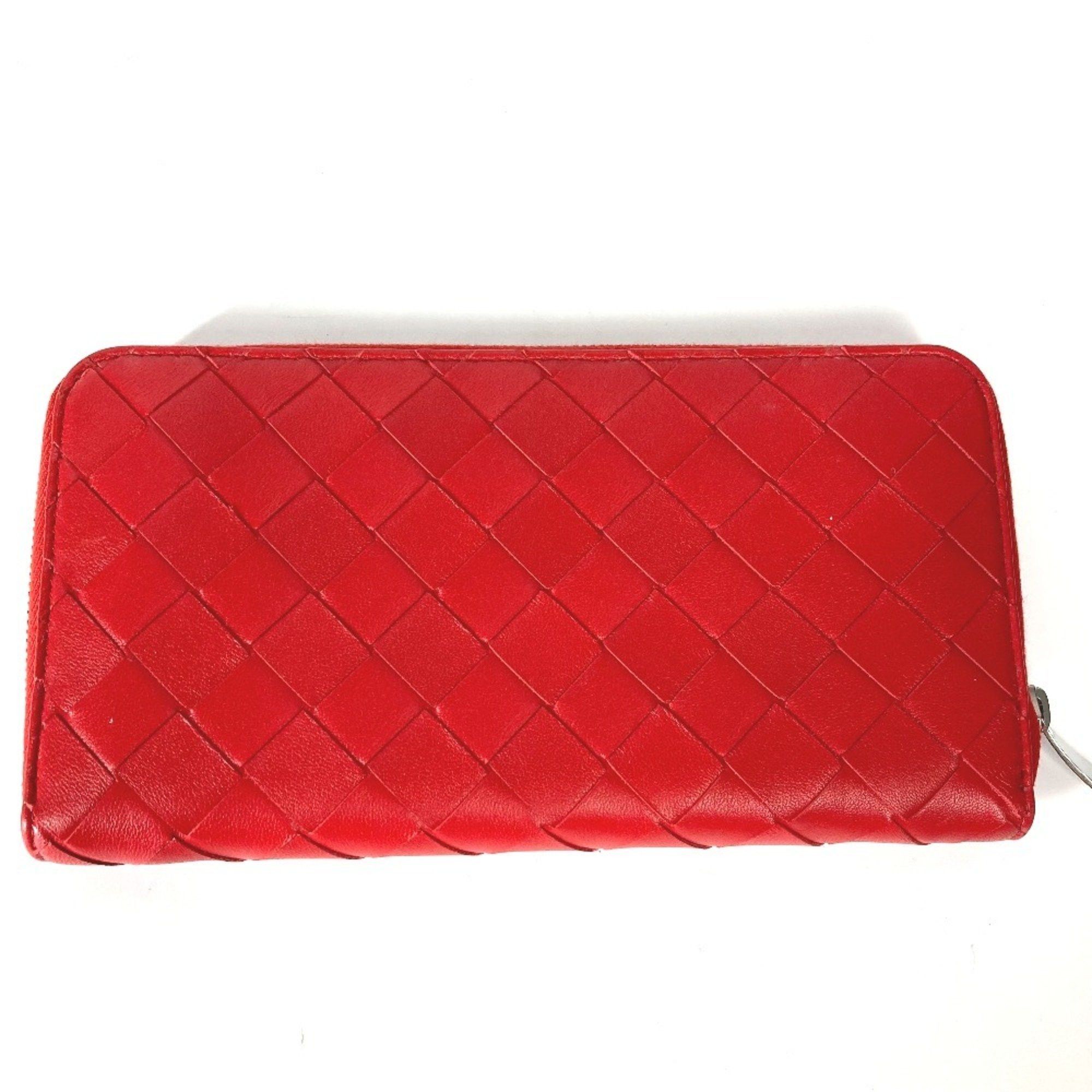 Bottega Veneta BOTTEGA VENETA 593217 Intrecciato Leather Round Zip Long Wallet for Women, Red Size ONE SIZE - 7 Thumbnail