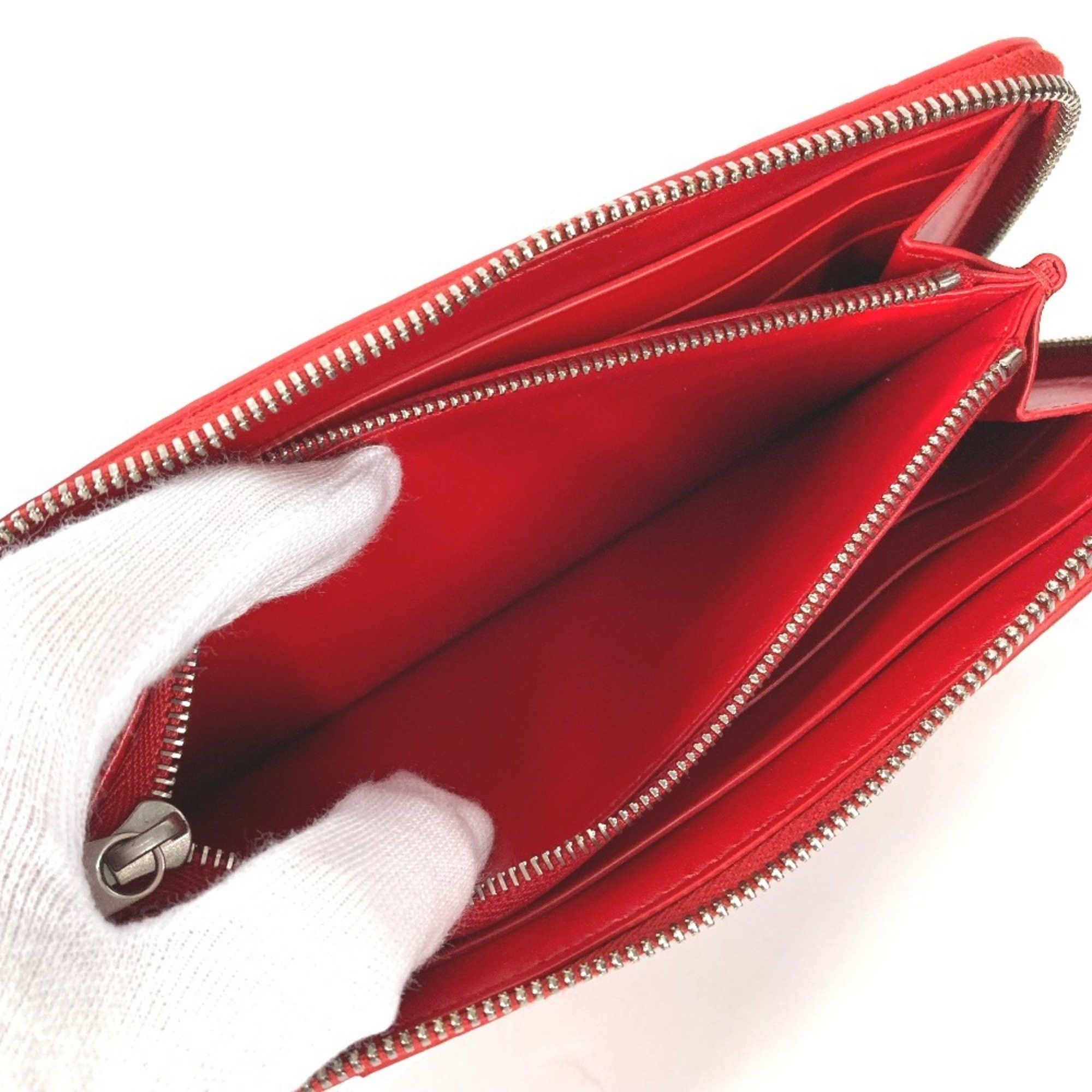 Bottega Veneta BOTTEGA VENETA 593217 Intrecciato Leather Round Zip Long Wallet for Women, Red Size ONE SIZE - 10 Thumbnail