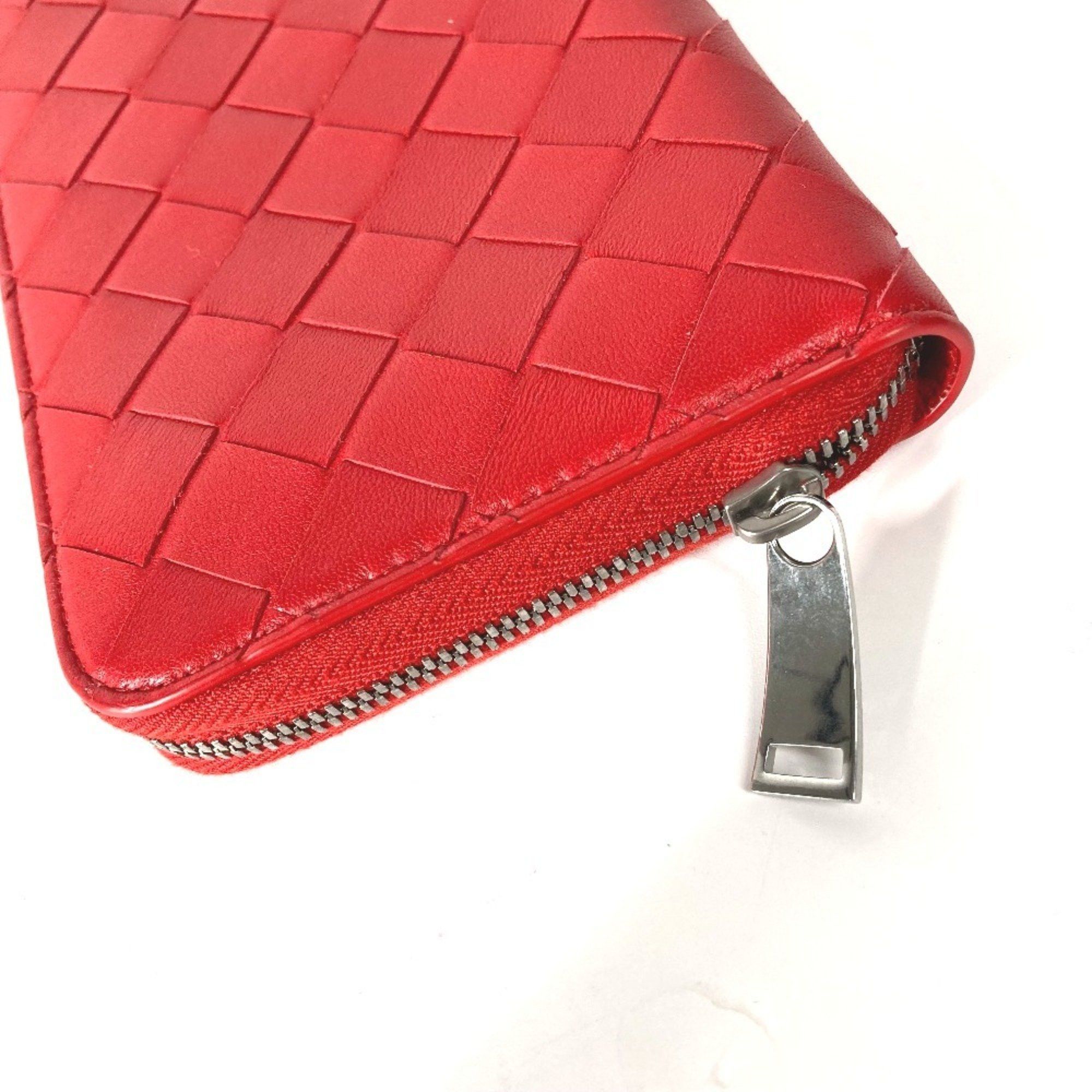 Bottega Veneta BOTTEGA VENETA 593217 Intrecciato Leather Round Zip Long Wallet for Women, Red Size ONE SIZE - 6 Thumbnail