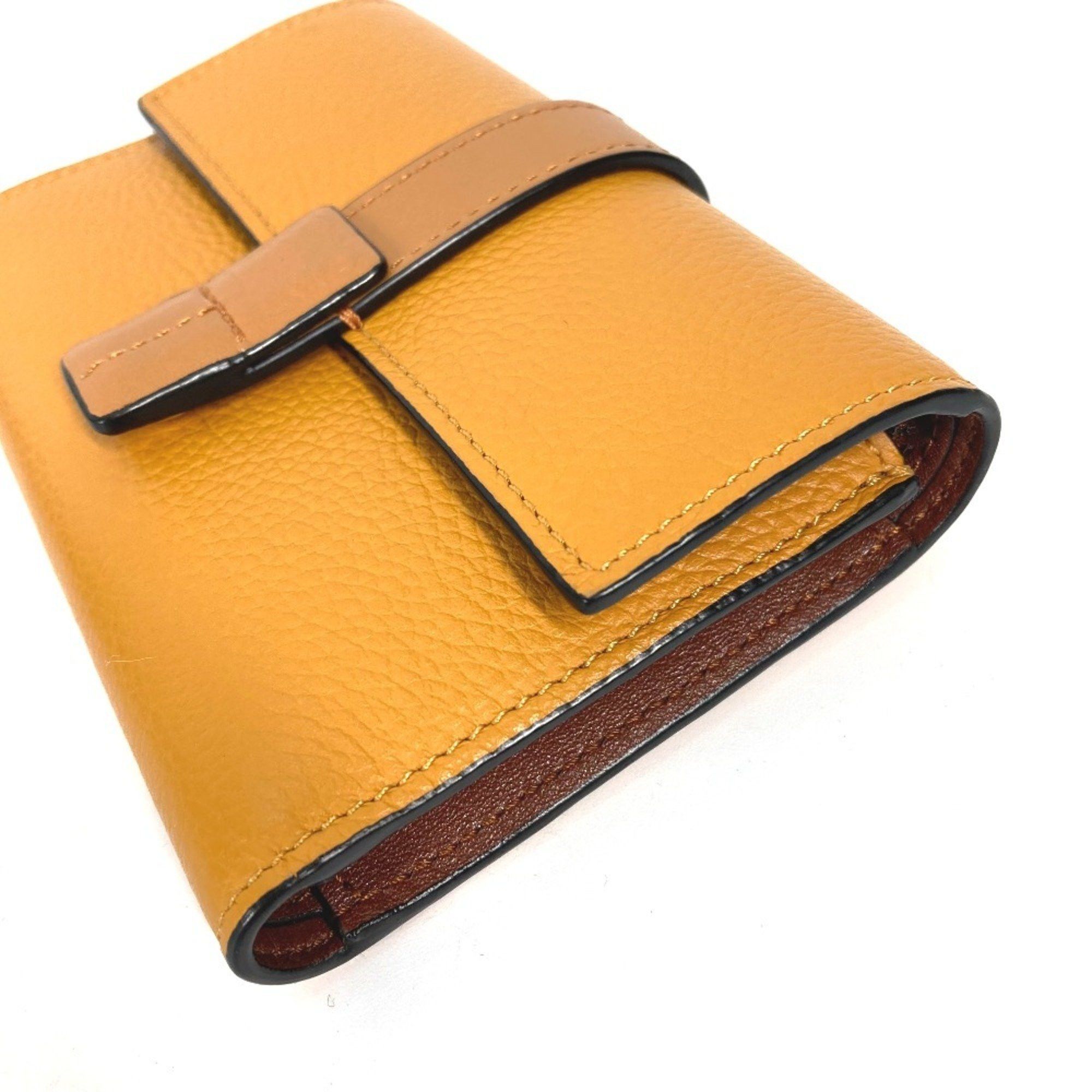 Loewe LOEWE Anagram Small Vertical Wallet, Compact Tri-fold Leather, Women's, Yellow Size ONE SIZE - 3 Thumbnail