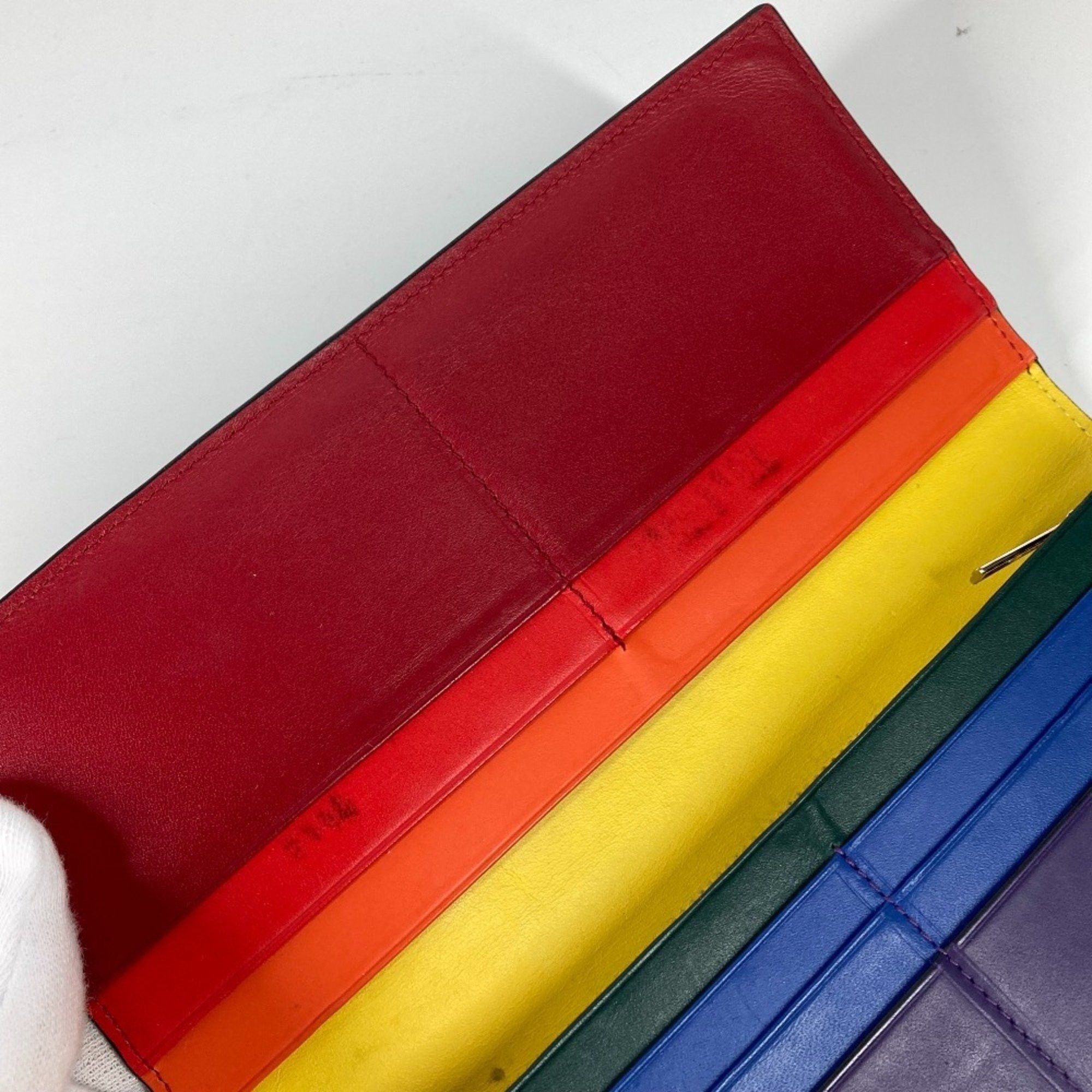 Loewe LOEWE Rainbow Anagram Bifold Long Wallet in Black Leather Size ONE SIZE - 8 Thumbnail