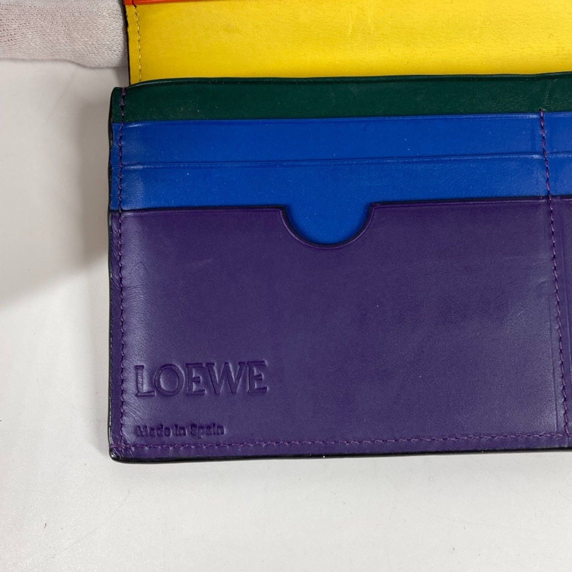 Loewe LOEWE Rainbow Anagram Bifold Long Wallet in Black Leather Size ONE SIZE - 4 Thumbnail