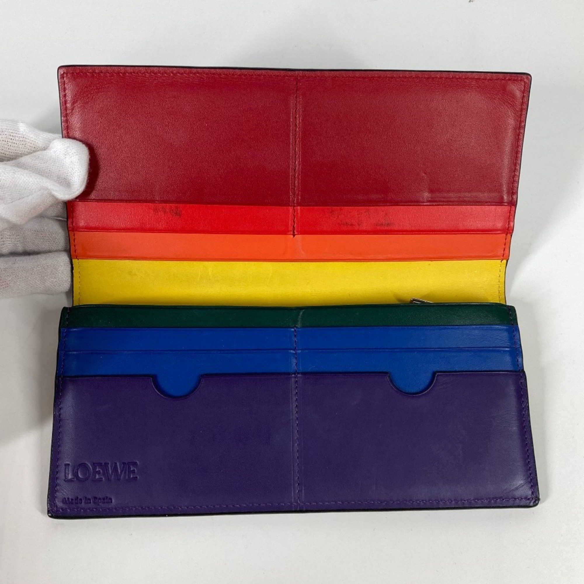 Loewe LOEWE Rainbow Anagram Bifold Long Wallet in Black Leather Size ONE SIZE - 3 Thumbnail
