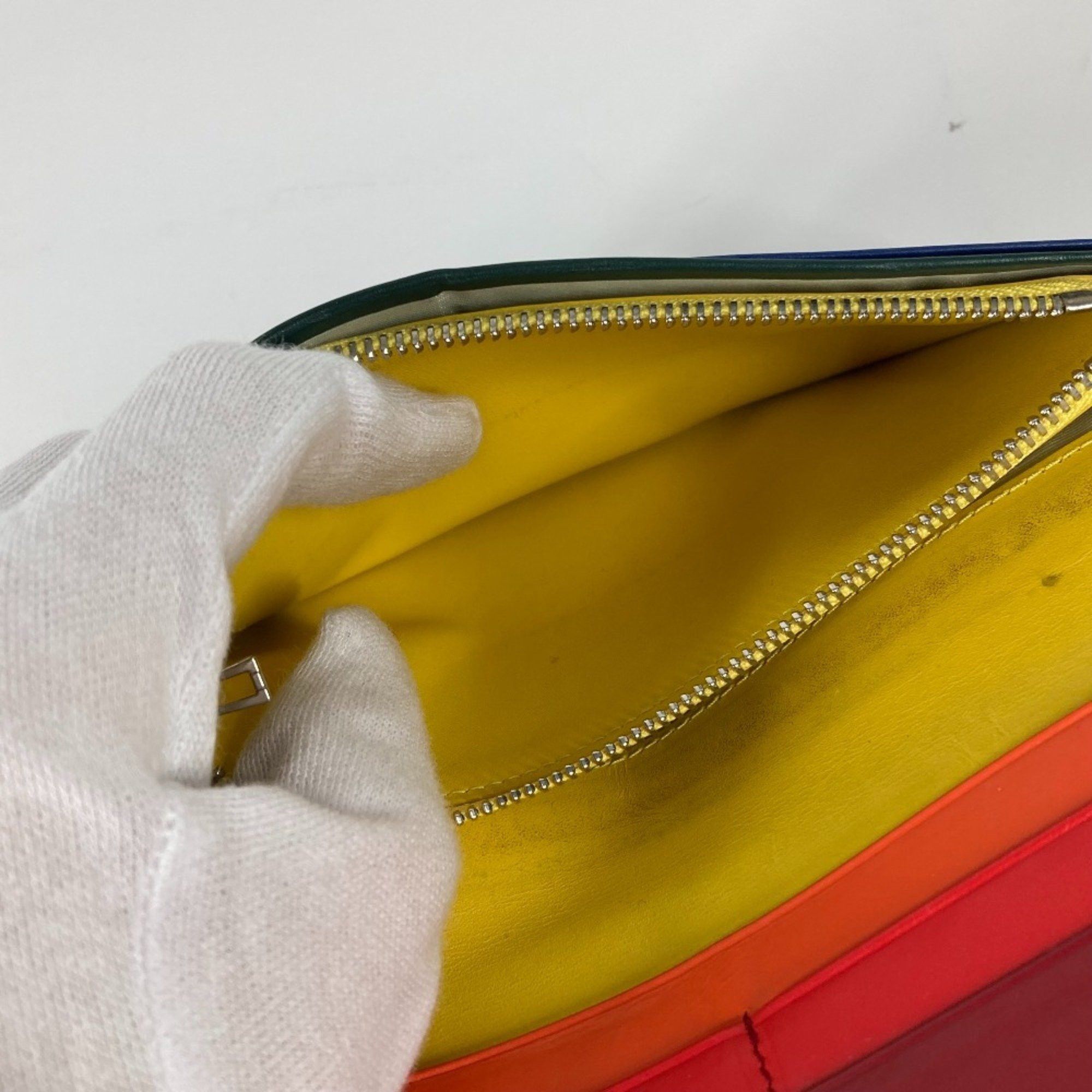 Loewe LOEWE Rainbow Anagram Bifold Long Wallet in Black Leather Size ONE SIZE - 6 Thumbnail