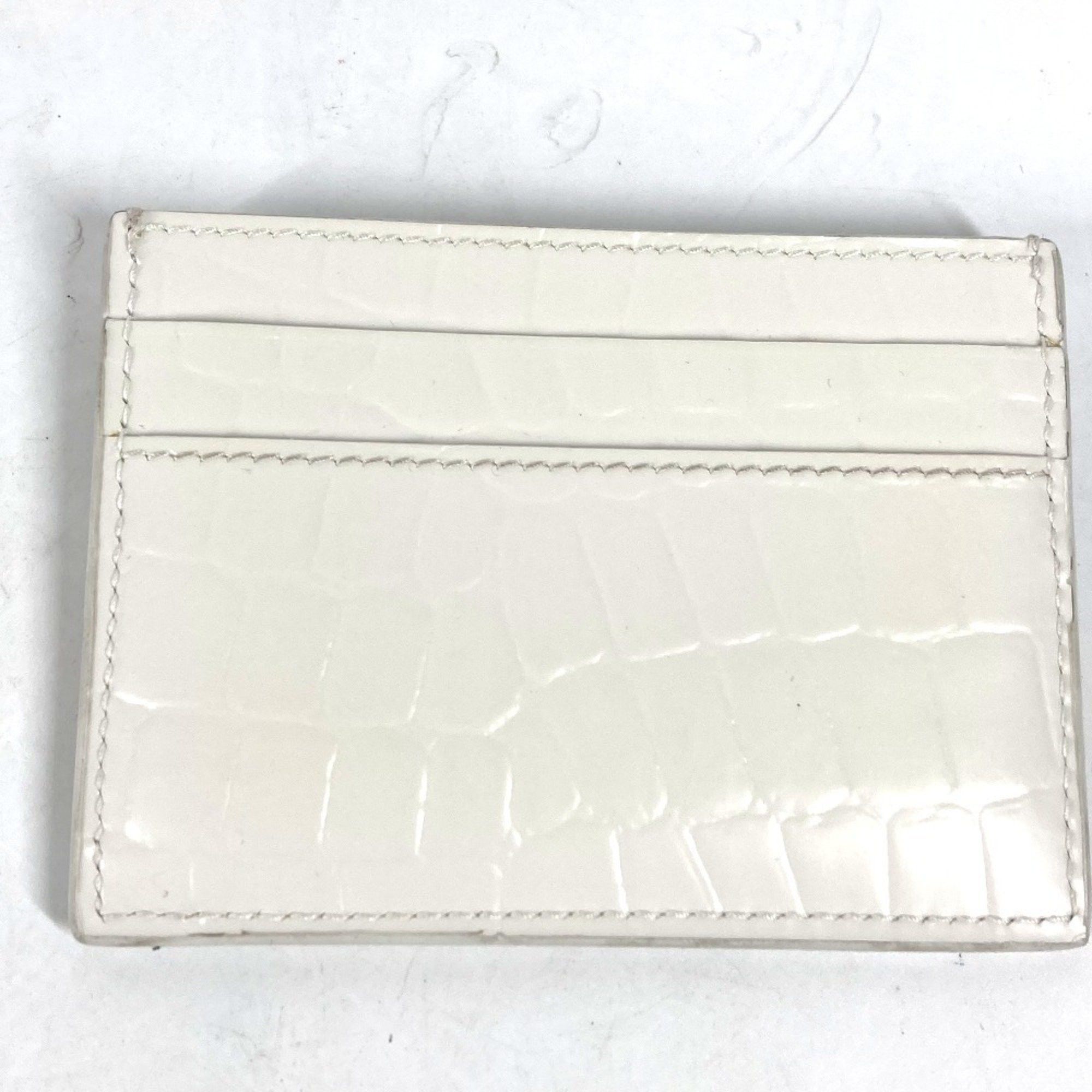 Balenciaga BALENCIAGA 640109 Logo Business Card Case, Pass Crocodile Embossed Leather, Men's, White Size ONE SIZE - 7 Thumbnail