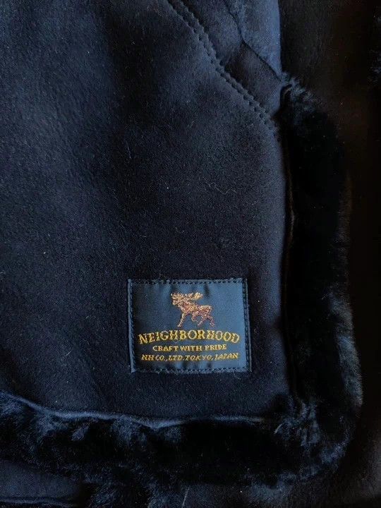 Neighborhood Neighborhood Pure Black Leather Shearling Coat - dmc Size US S / EU 44-46 / 1 - 5 Thumbnail