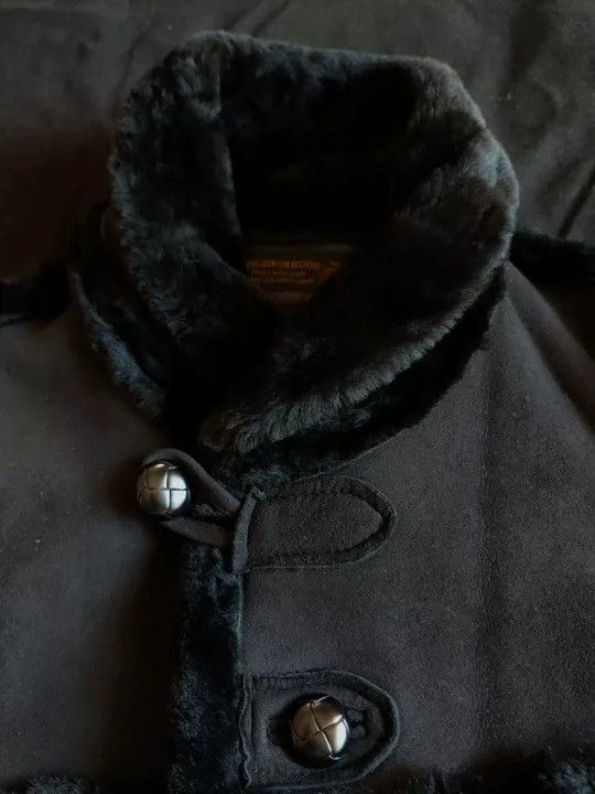 Neighborhood Neighborhood Pure Black Leather Shearling Coat - dmc Size US S / EU 44-46 / 1 - 3 Thumbnail