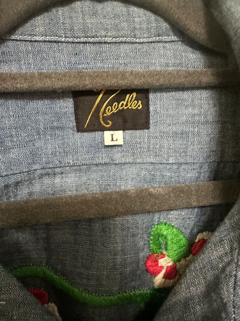 Needles Needles Butterfly Embroidered Denim Shirt - dmc Size US L / EU 52-54 / 3 - 2 Thumbnail
