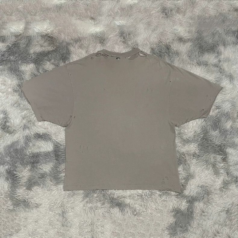 Balenciaga Balenciaga Fuzzy Logo Distressed T-Shirt - dmc Size US XS / EU 42 / 0 - 7 Thumbnail