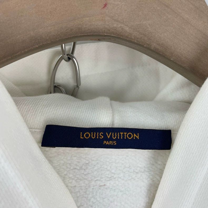 Louis Vuitton Louis Vuitton White Logo Hoodie Sweatshirt - dmc Size US L / EU 52-54 / 3 - 4 Thumbnail