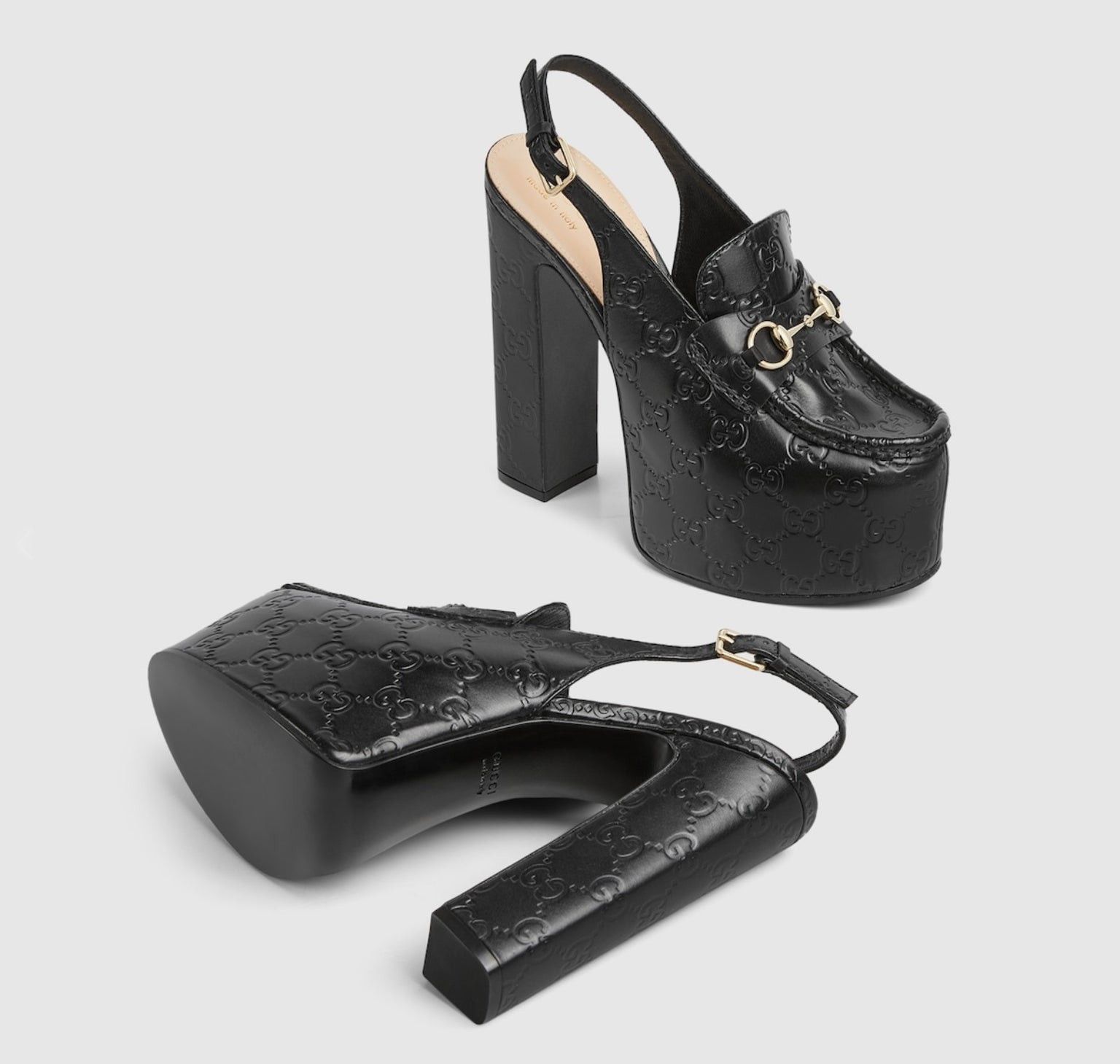 Gucci Gucci Horsebit GG Platform Slingbacks SIZE 38 Size ONE SIZE - 3 Thumbnail