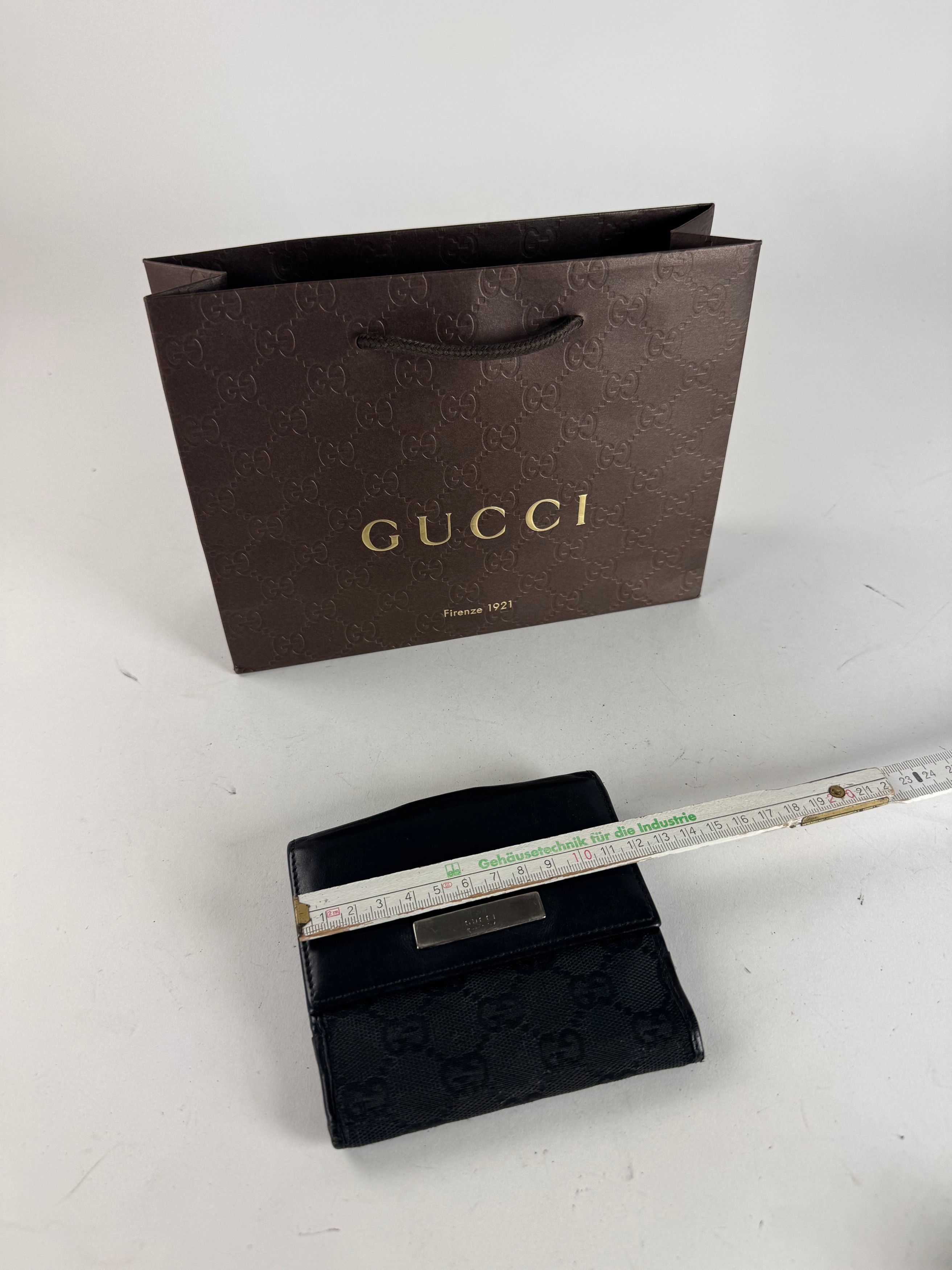 Gucci Vintage Leather Monogram Wallet black Size ONE SIZE - 11 Thumbnail