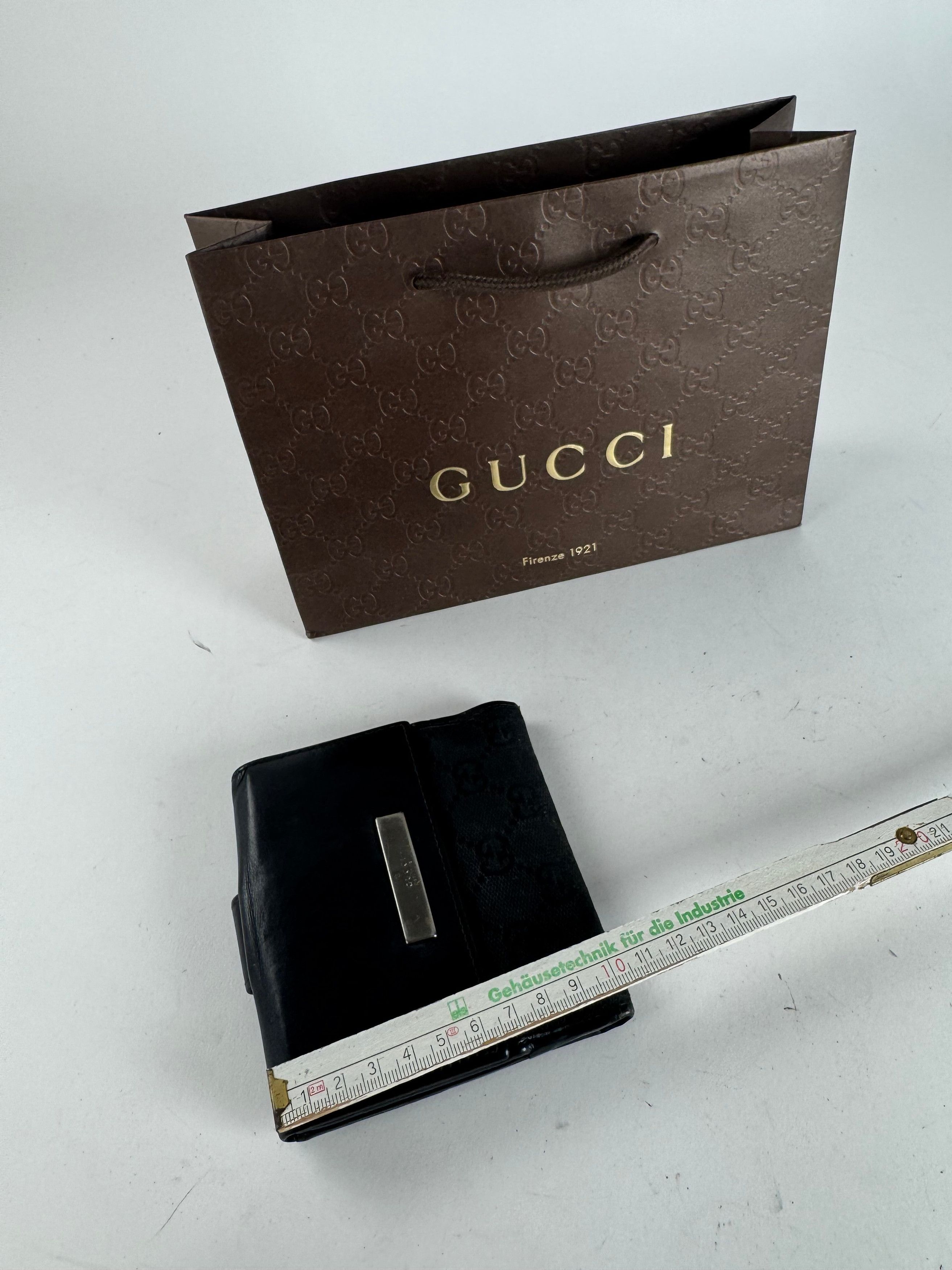 Gucci Vintage Leather Monogram Wallet black Size ONE SIZE - 12 Thumbnail