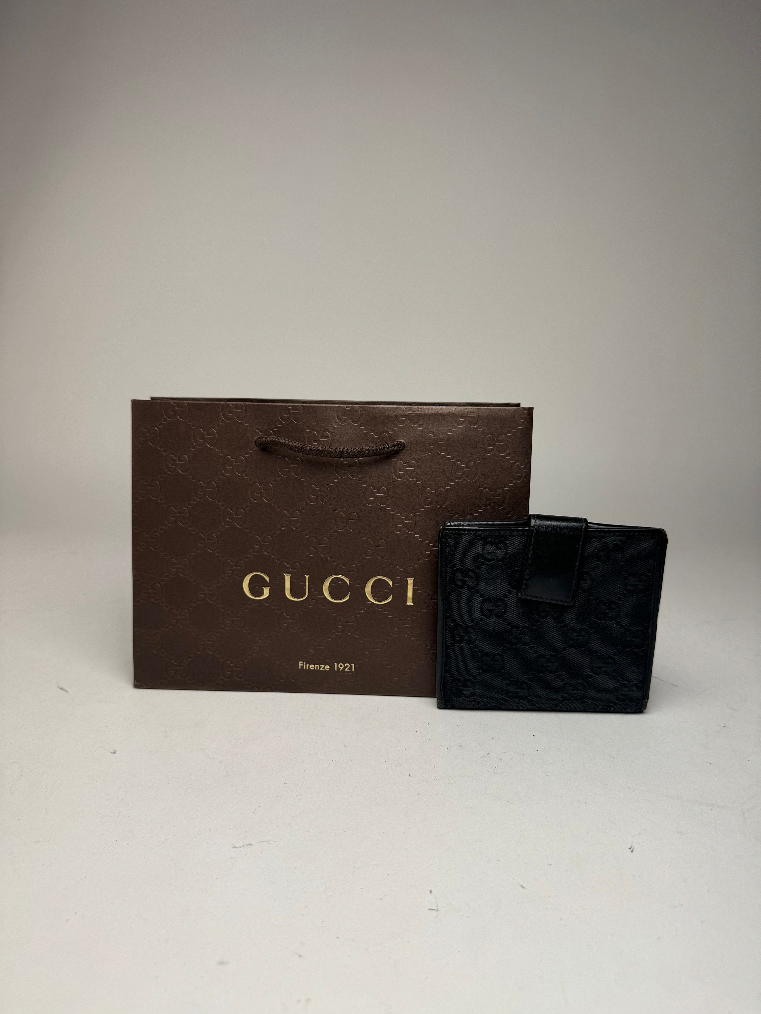 Gucci Vintage Leather Monogram Wallet black Size ONE SIZE - 14 Thumbnail