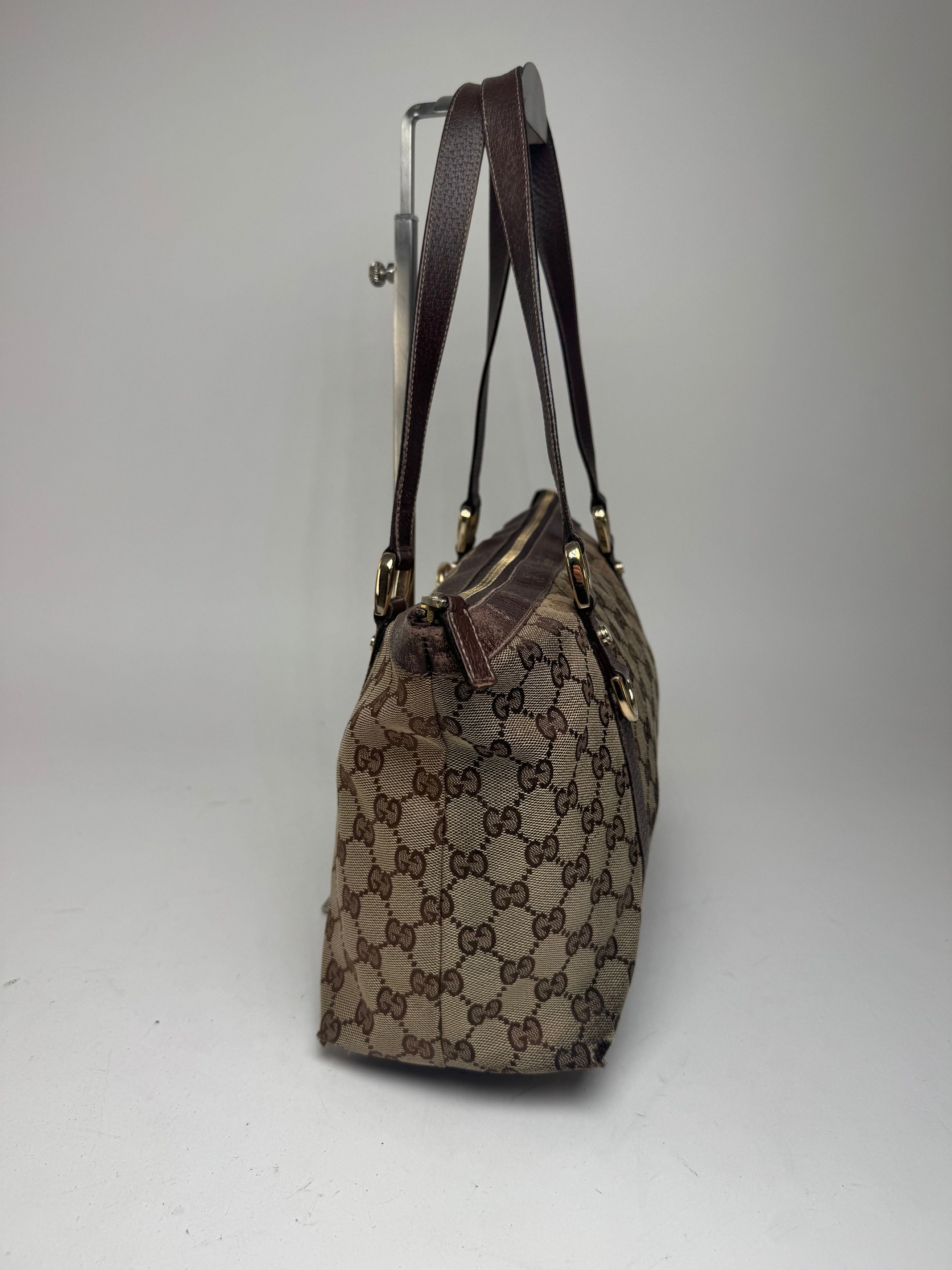 Gucci Vintage Monogram Handbag Beige Brown Size ONE SIZE - 7 Thumbnail
