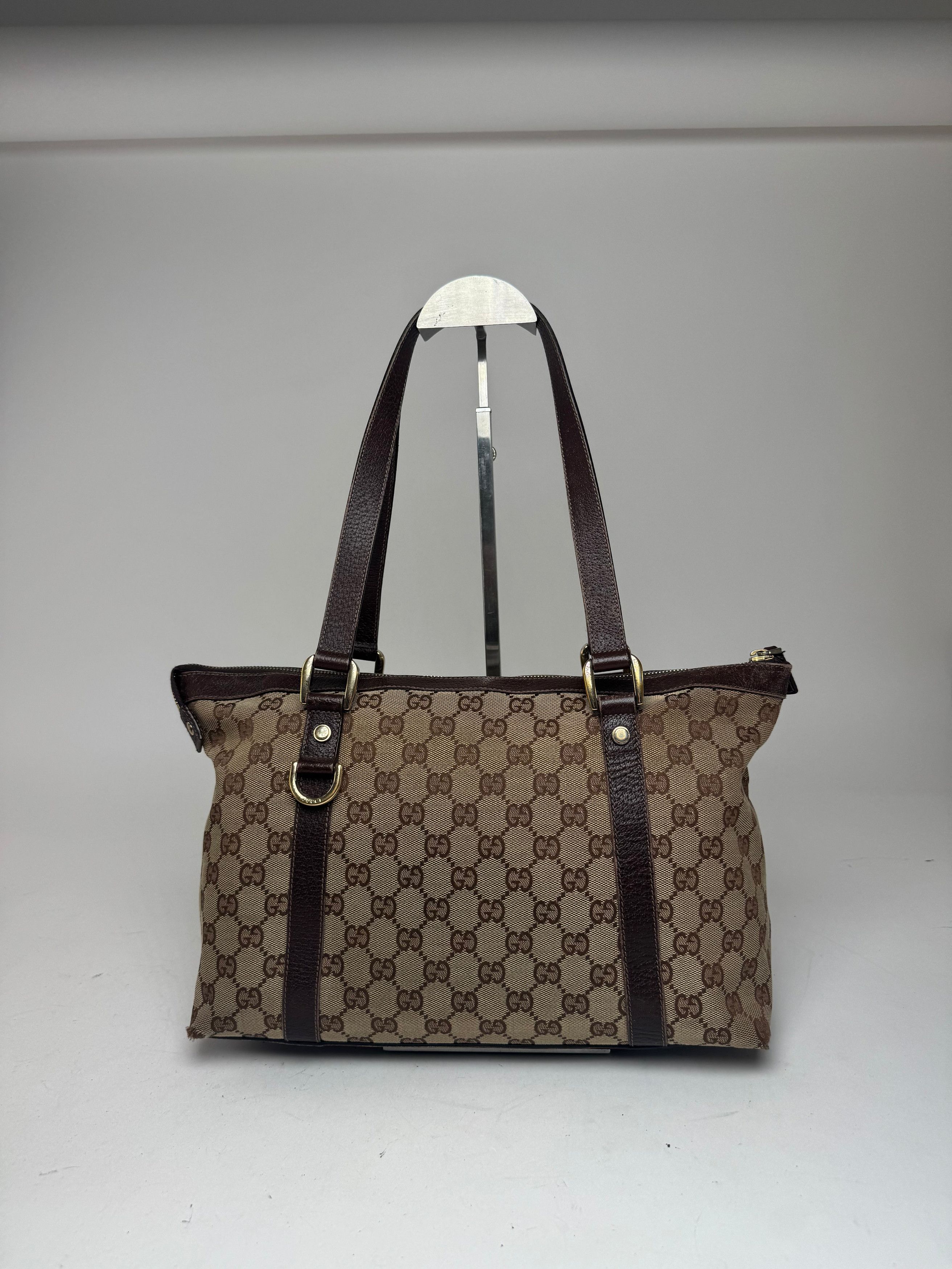 Gucci Vintage Monogram Handbag Beige Brown Size ONE SIZE - 11 Thumbnail