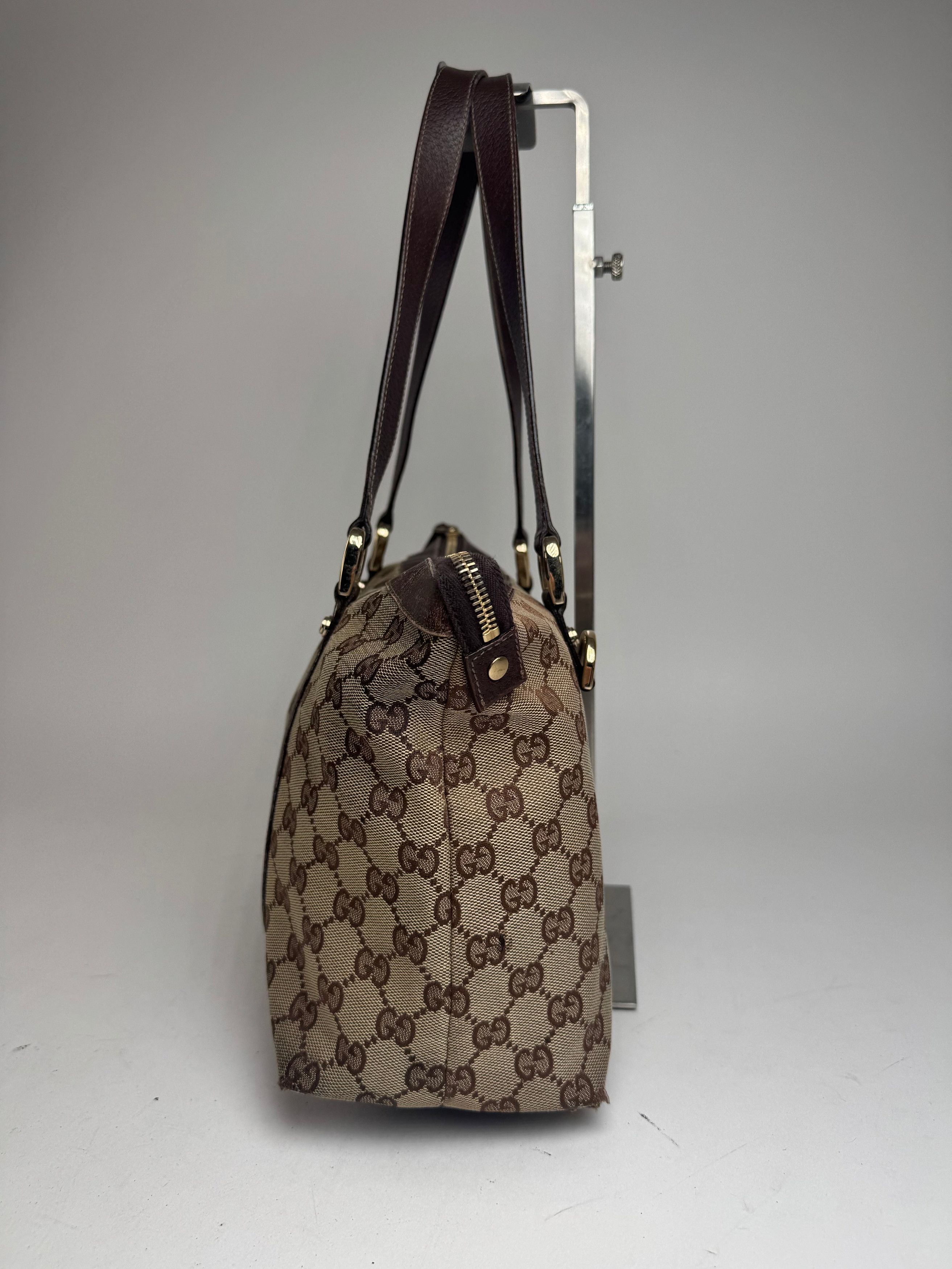 Gucci Vintage Monogram Handbag Beige Brown Size ONE SIZE - 9 Thumbnail