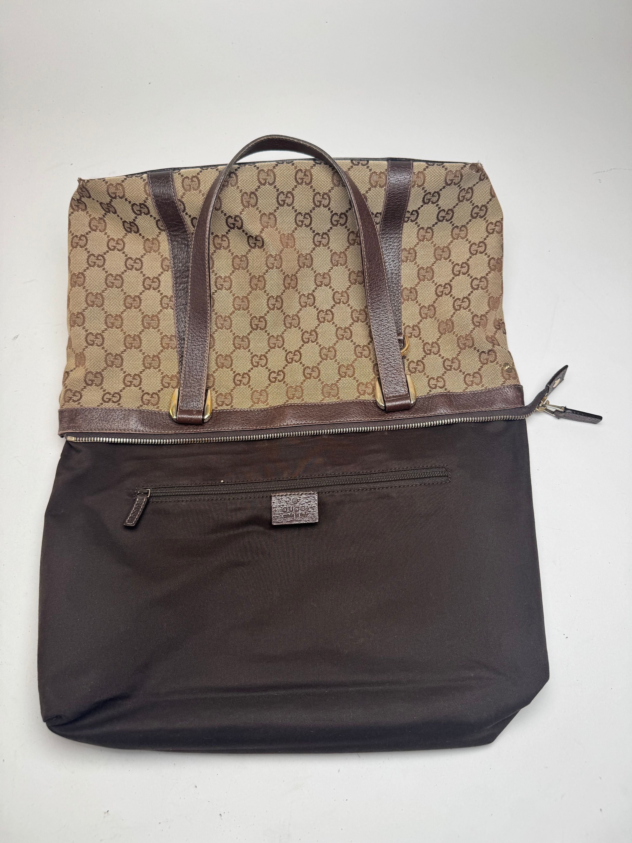 Gucci Vintage Monogram Handbag Beige Brown Size ONE SIZE - 2 Thumbnail