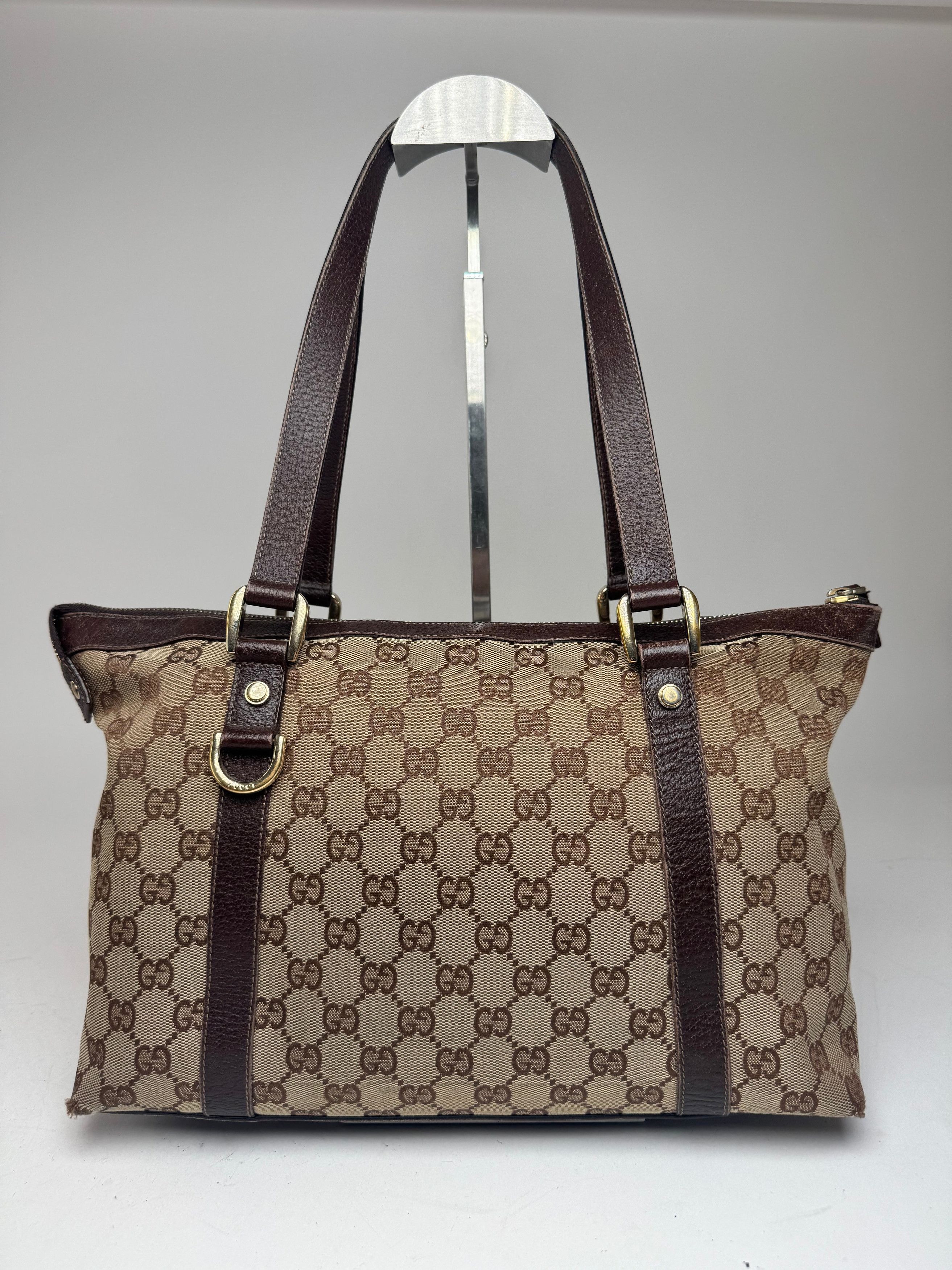 Gucci Vintage Monogram Handbag Beige Brown Size ONE SIZE - 10 Thumbnail
