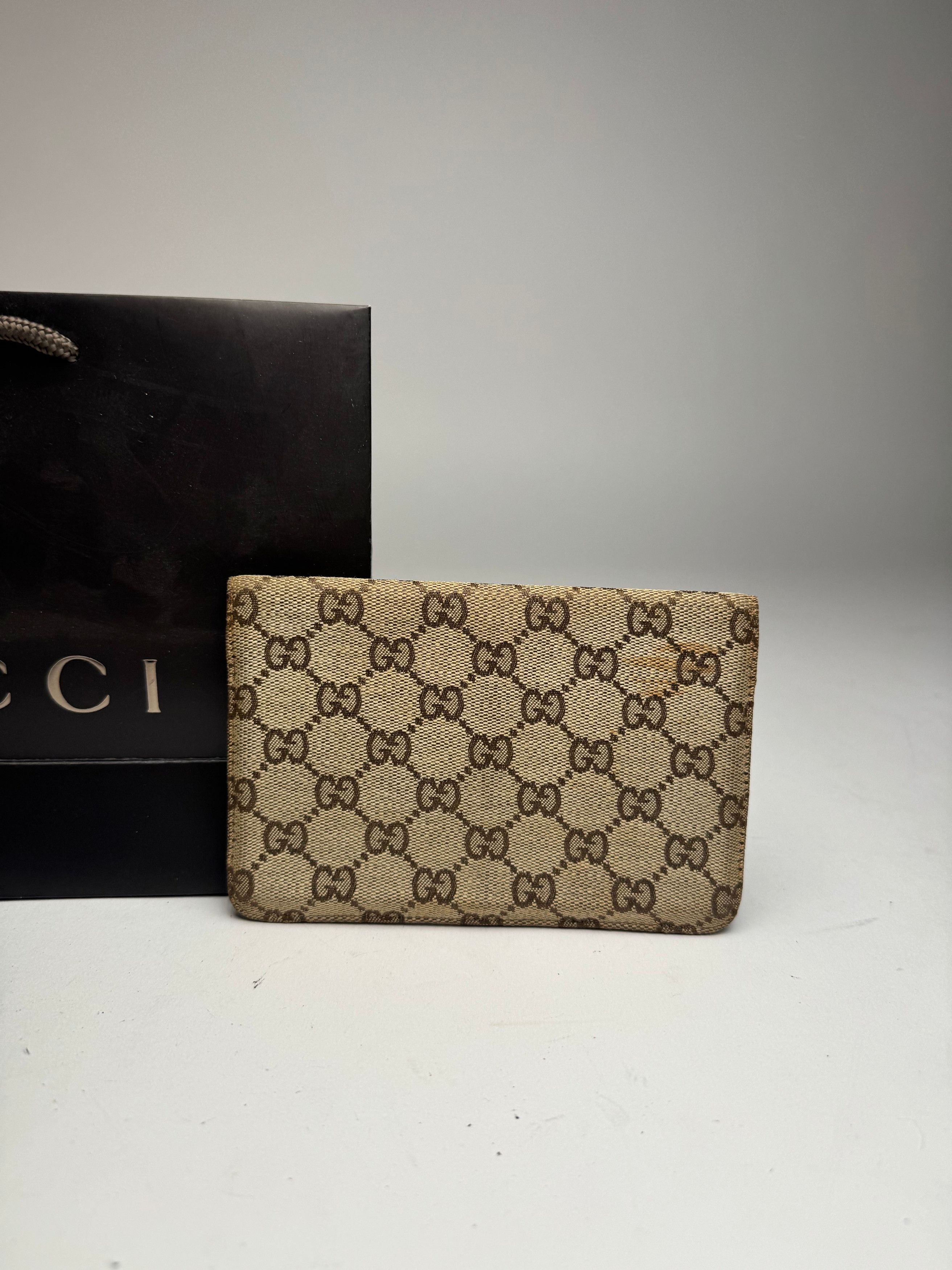 Gucci Vintage Monogram Leather Card Holder Horsebit Beige Size ONE SIZE - 7 Thumbnail