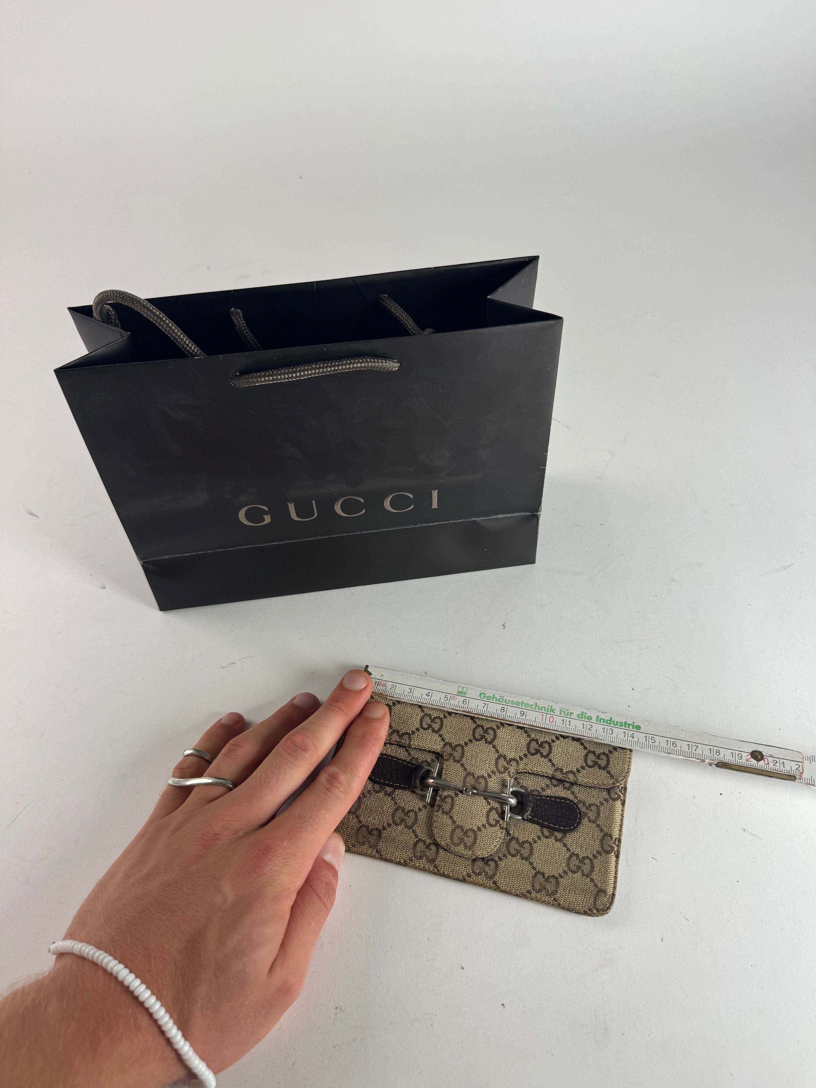 Gucci Vintage Monogram Leather Card Holder Horsebit Beige Size ONE SIZE - 9 Thumbnail