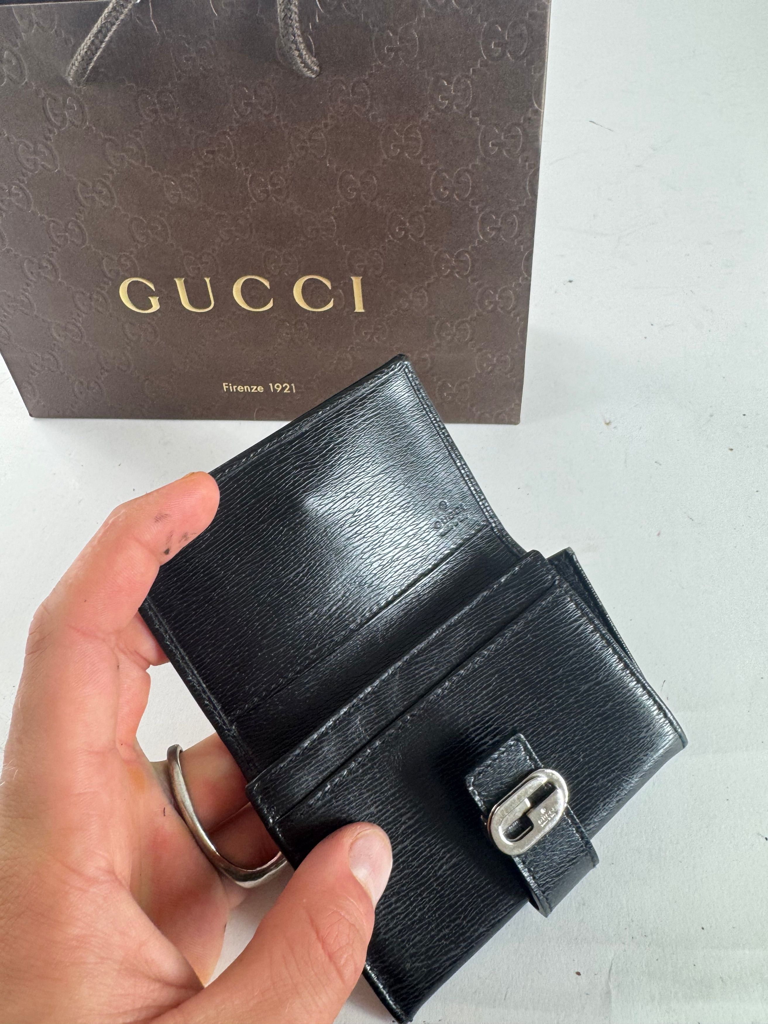 Gucci Vintage Leather Cardholder Black Size ONE SIZE - 6 Thumbnail