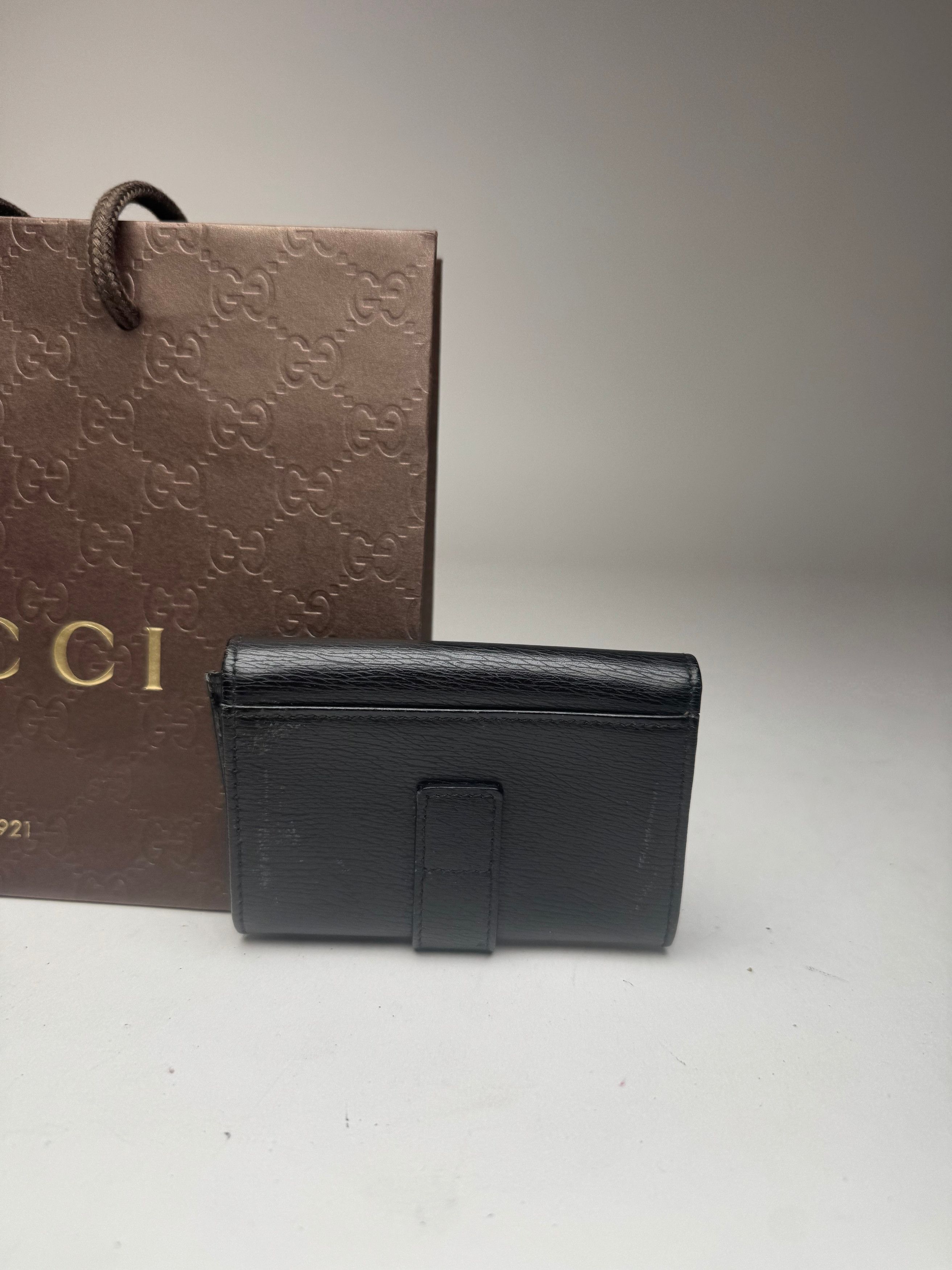 Gucci Vintage Leather Cardholder Black Size ONE SIZE - 2 Thumbnail