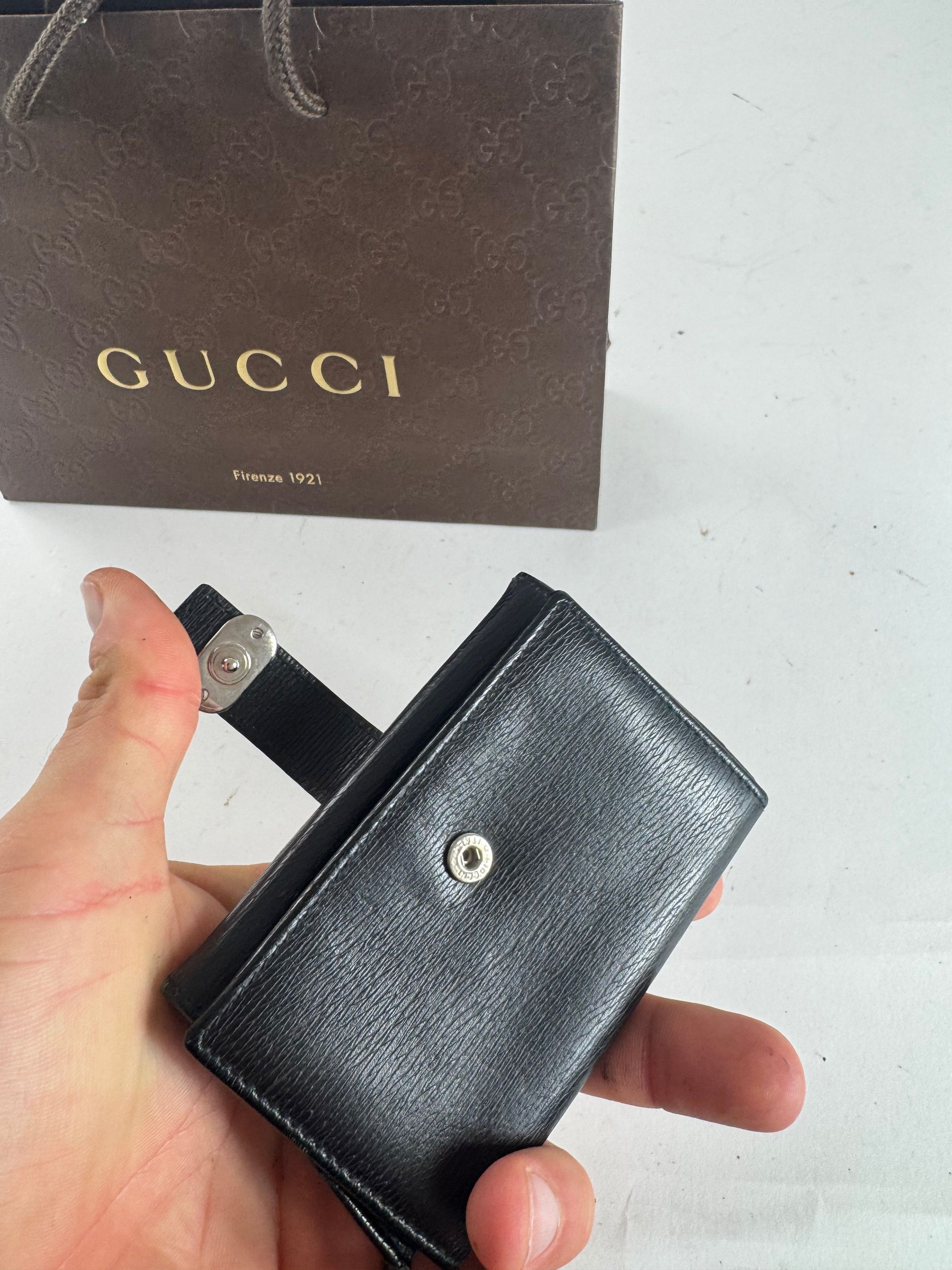 Gucci Vintage Leather Cardholder Black Size ONE SIZE - 3 Thumbnail