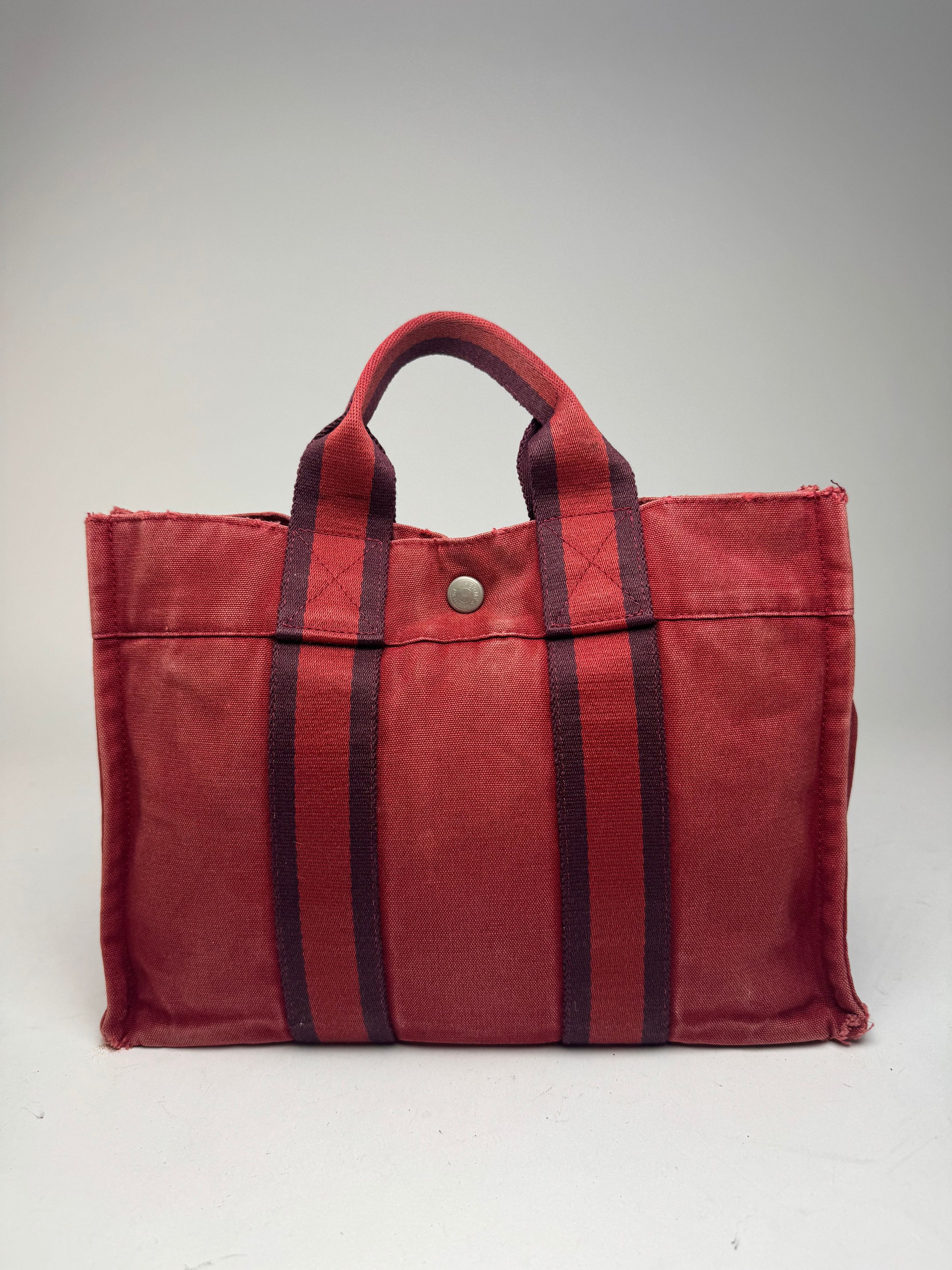 Other Vintage Hermes mini Canvas Tote Bag red Black Size ONE SIZE - 10 Thumbnail
