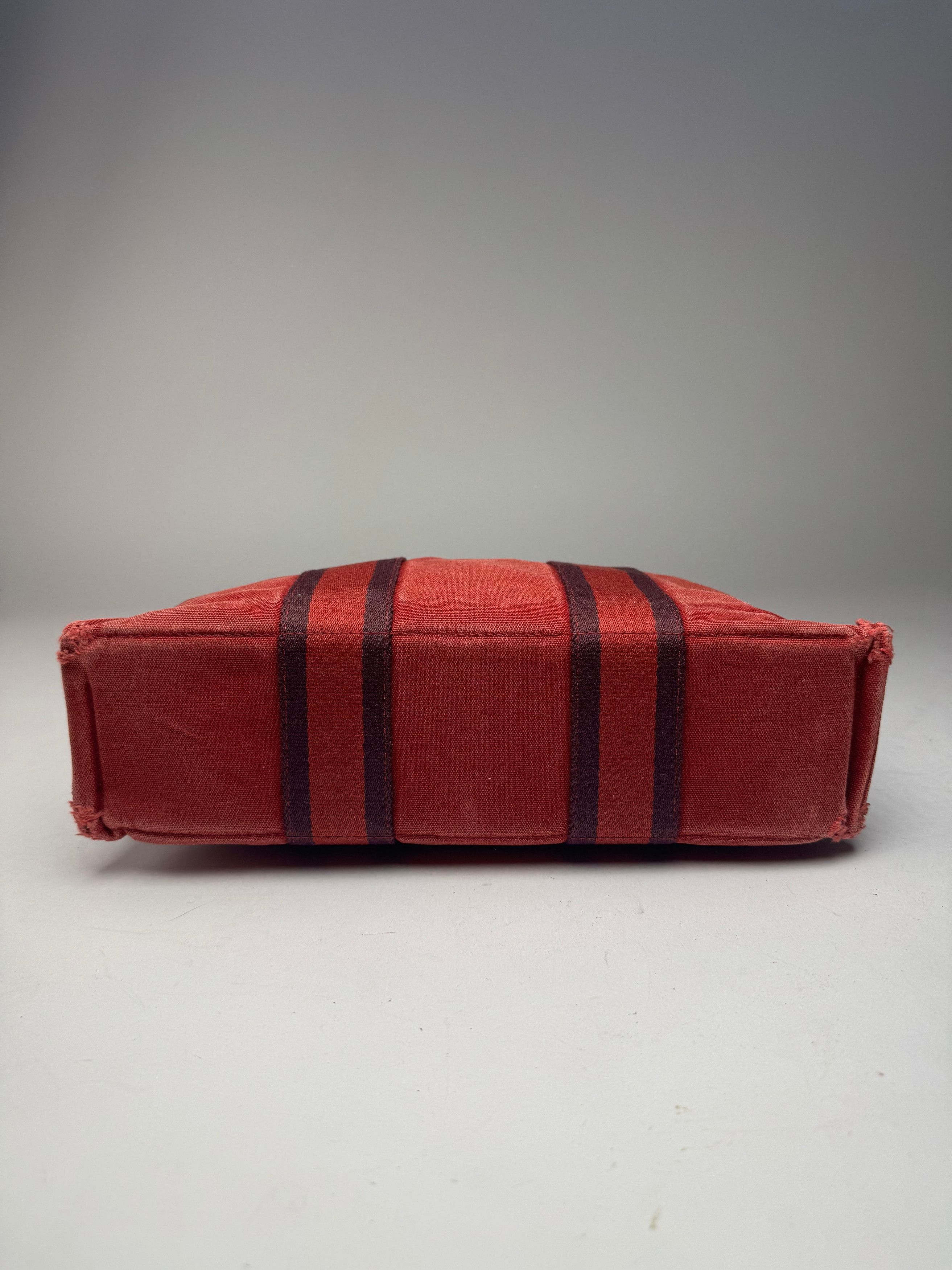 Other Vintage Hermes mini Canvas Tote Bag red Black Size ONE SIZE - 15 Thumbnail