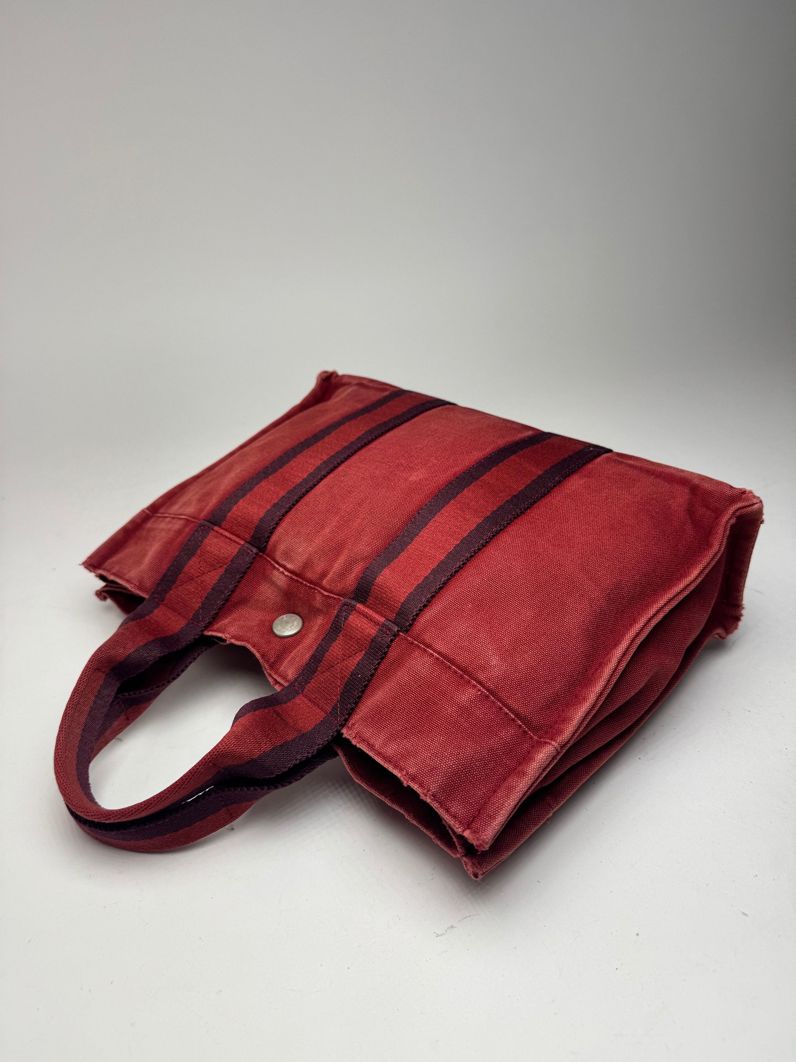 Other Vintage Hermes mini Canvas Tote Bag red Black Size ONE SIZE - 11 Thumbnail