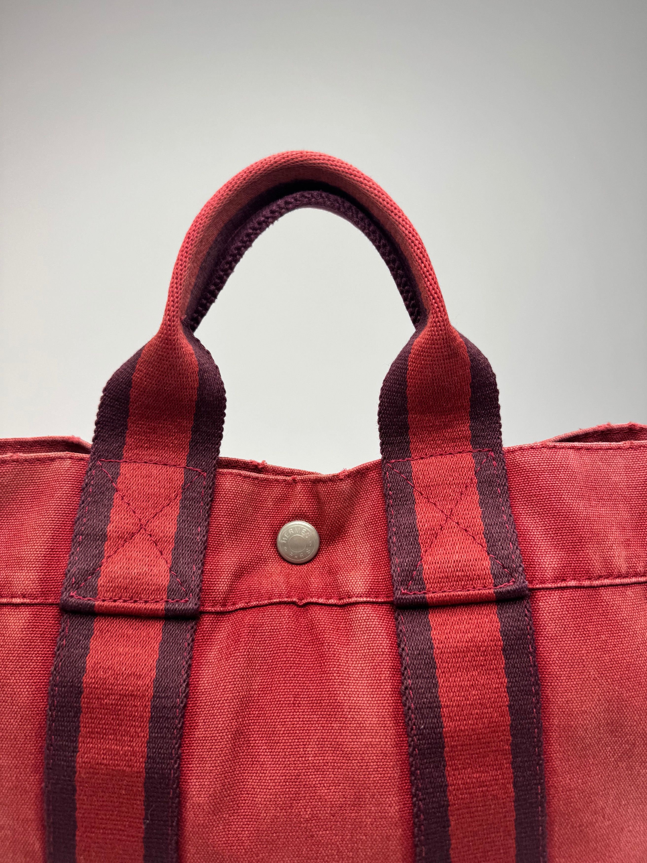 Other Vintage Hermes mini Canvas Tote Bag red Black Size ONE SIZE - 8 Thumbnail