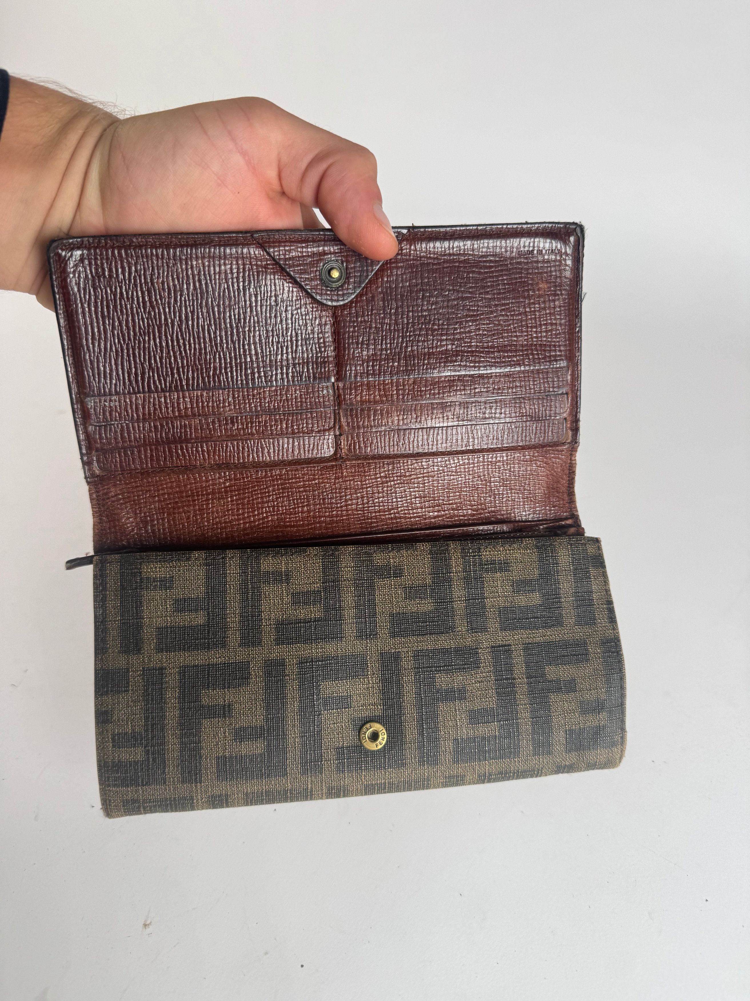 Fendi Vintage FF monogram Leather Wallet Brown Size ONE SIZE - 3 Thumbnail