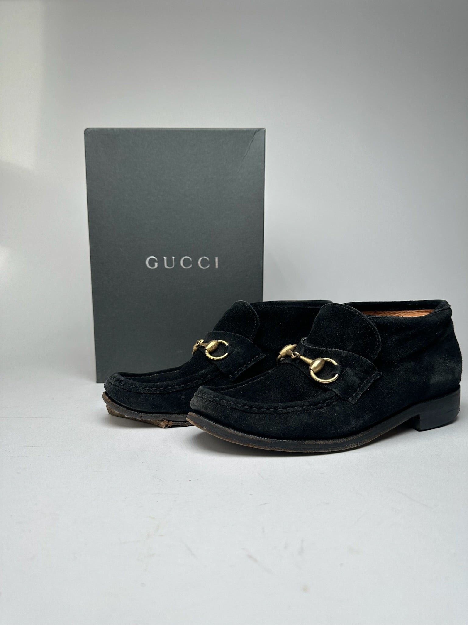 Gucci Vintage Horsebit Suese shoes black Size US 6 / IT 36 - 9 Thumbnail