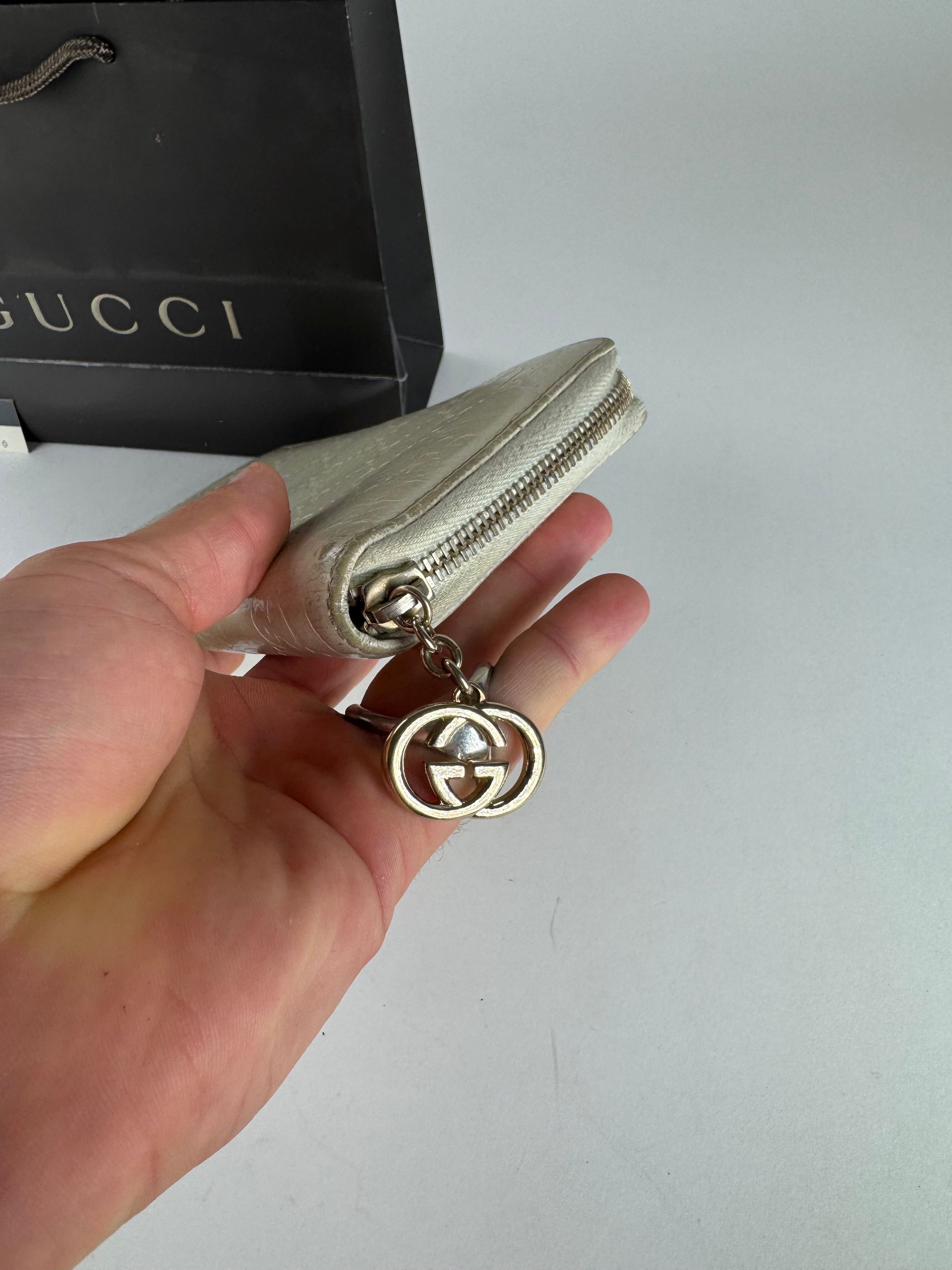Gucci Vintage Leather Monogram Wallet white Size ONE SIZE - 7 Thumbnail