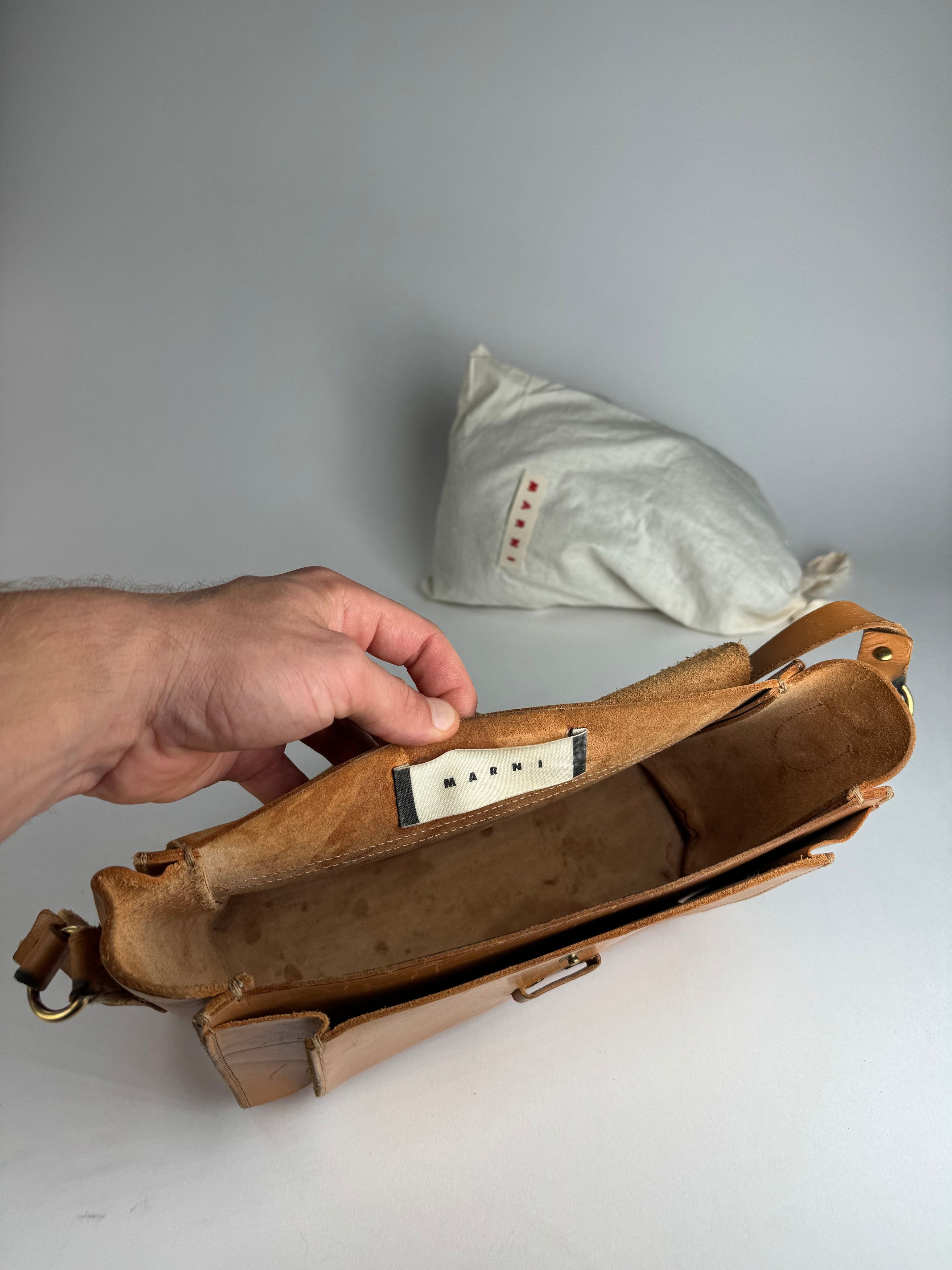 Marni Vintage Leather Bag brown Size ONE SIZE - 3 Thumbnail