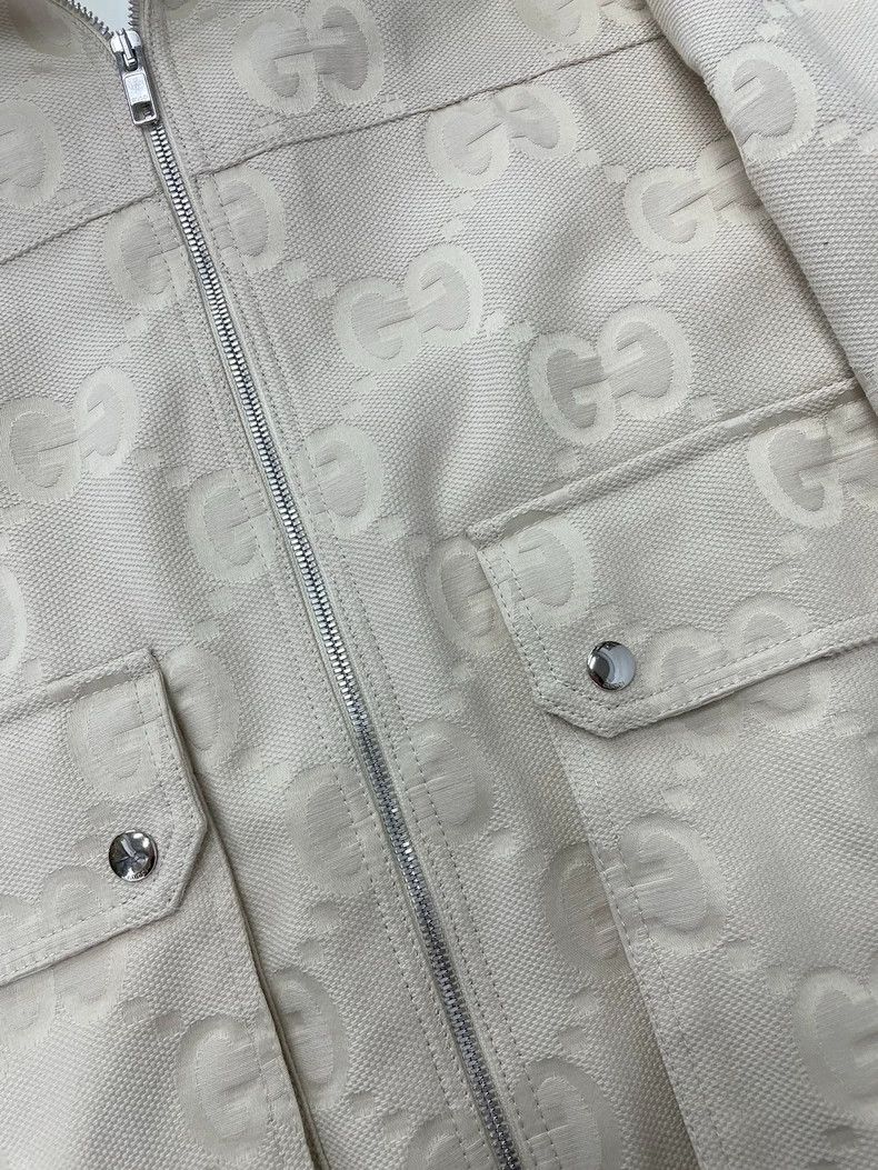 Gucci Gucci BeigeLogo Hooded Jacket - dmc Size US M / EU 48-50 / 2 - 2 Thumbnail